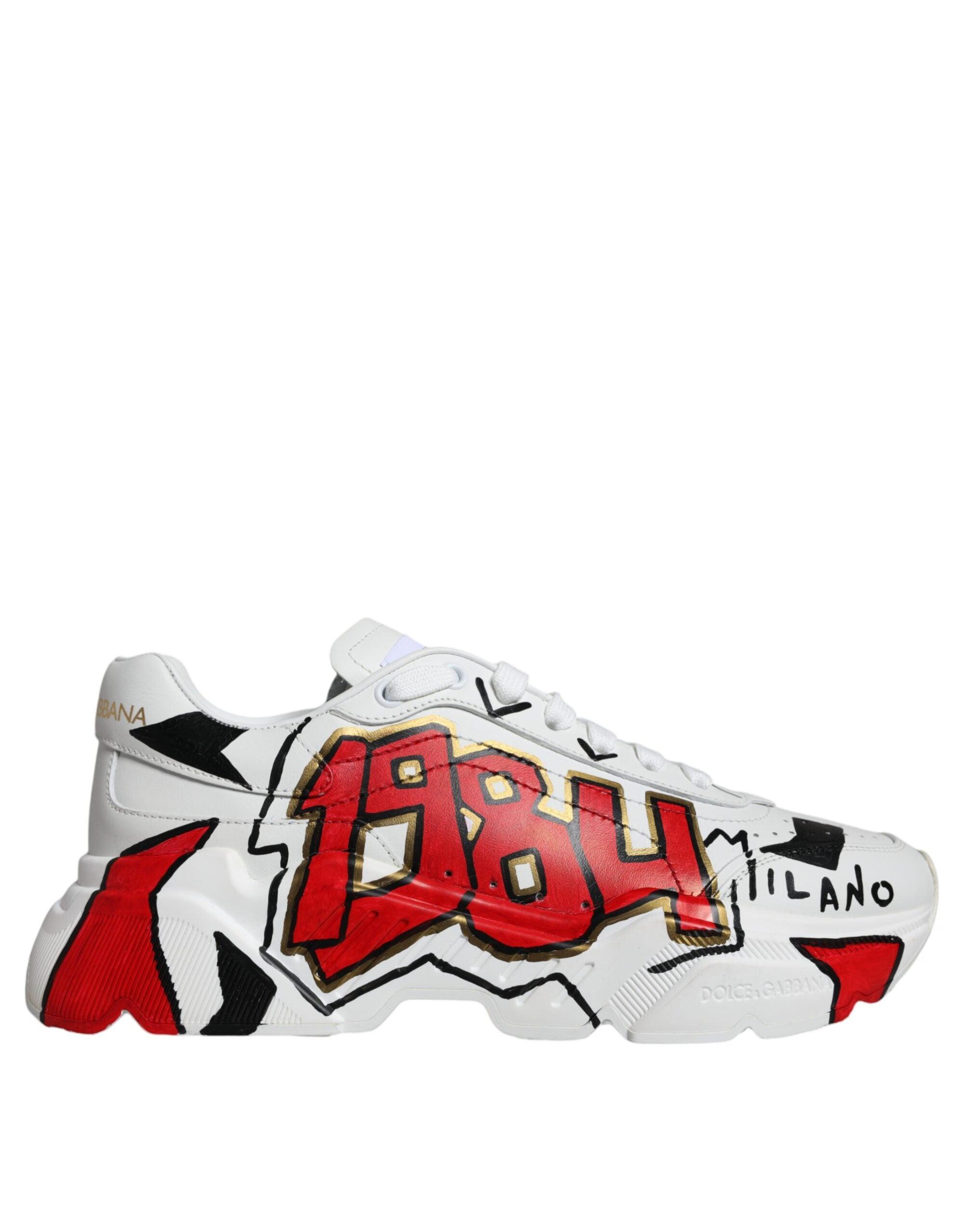 ◆Dolce&Gabbana 21SS◆デイマスター スニーカー ハンドペイント Dolce & Gabbana Daymaster Hand Painted Sneakers Shoes in Red