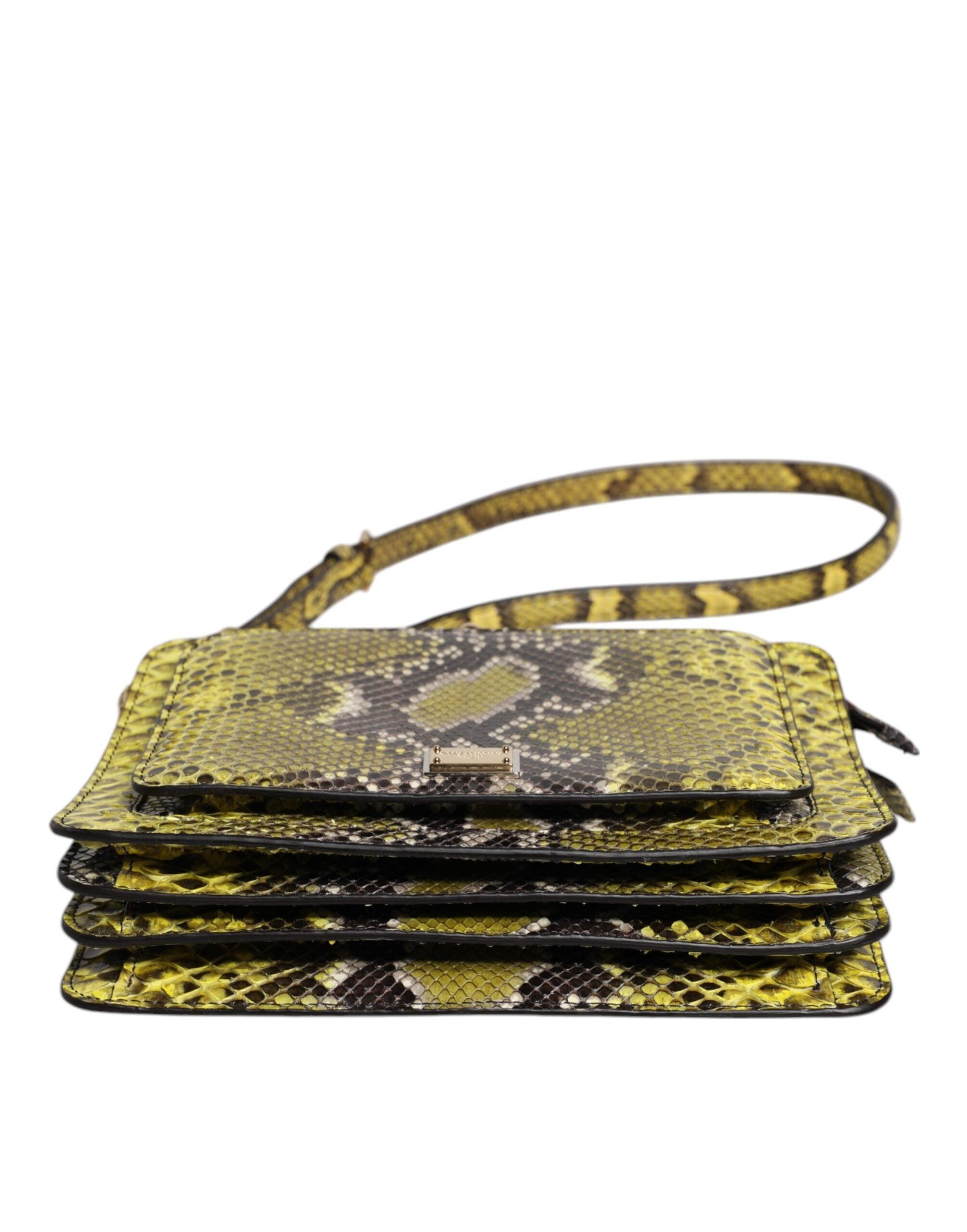 Dolce & Gabbana Green Exotic Leather Dg Plaque Crossbody