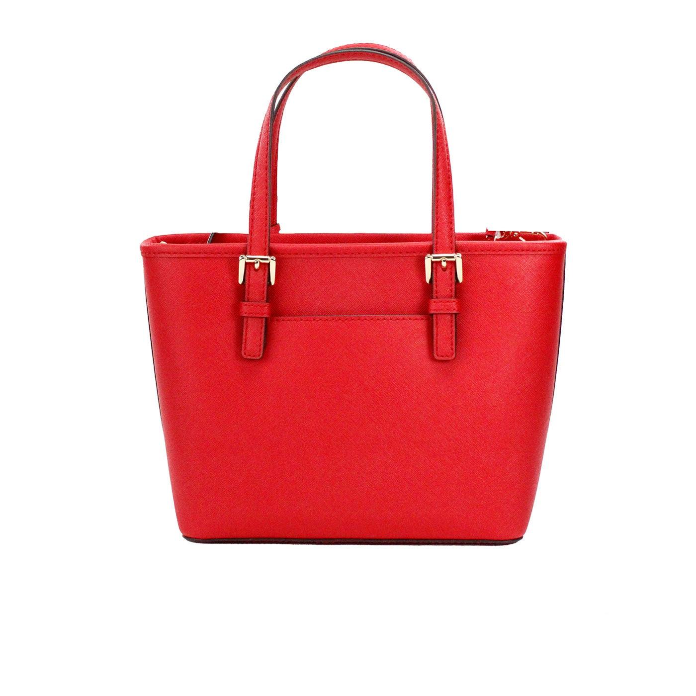 Michael Kors Jet Set Bright Leather Xs Carryall Top Zip Tote Bag Purse in Red Lyst UK
