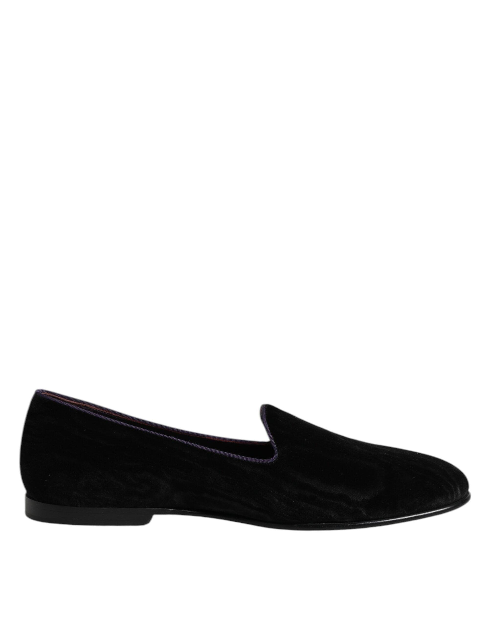 Mens Black Dolce Gabbana loafer iconic crown embroidery velvet and silk Dolce & Gabbana Leather Crown-Embellished Loafers | Sendegaro ZA main image 4