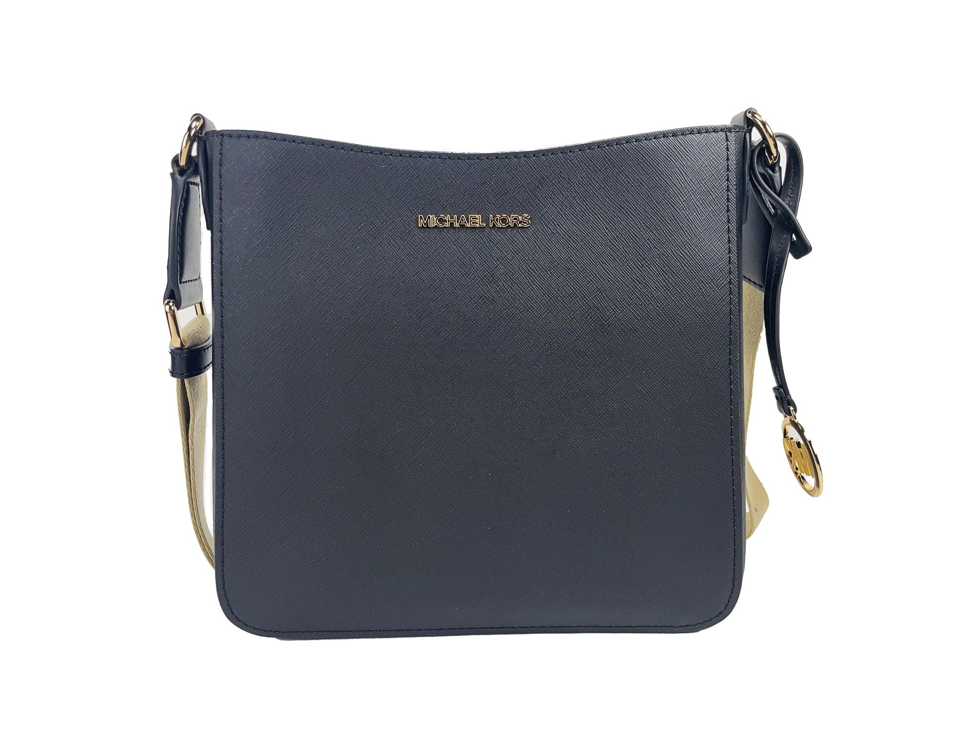 Michael Kors Jet Set Small Messenger Crossbody Bag Black in Blue Lyst