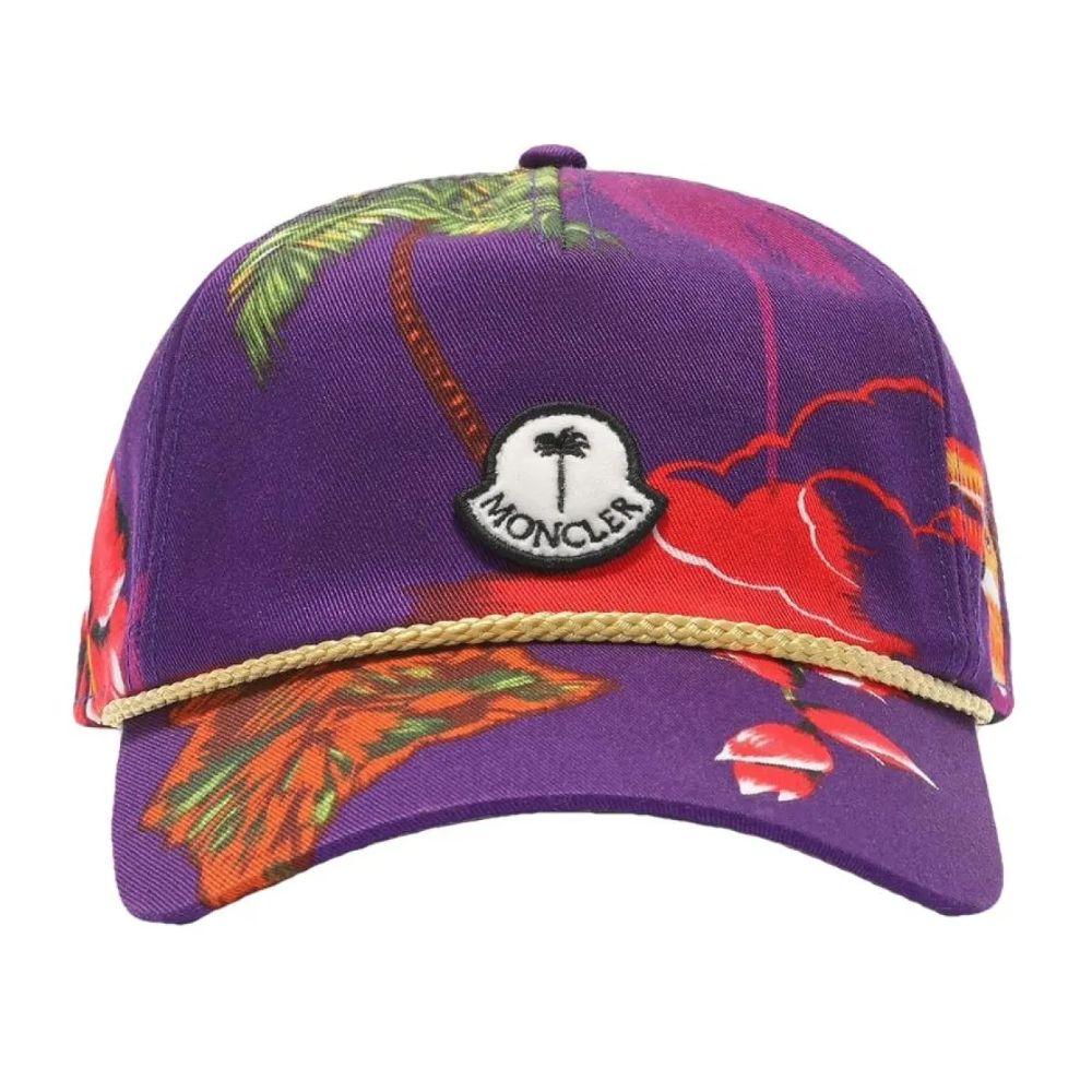 8 MONCLER PALM ANGELS Cotton Hats & Cap in Purple for Men 8 MONCLER PALM ANGELS Cotton Hats & Cap in Purple for Men