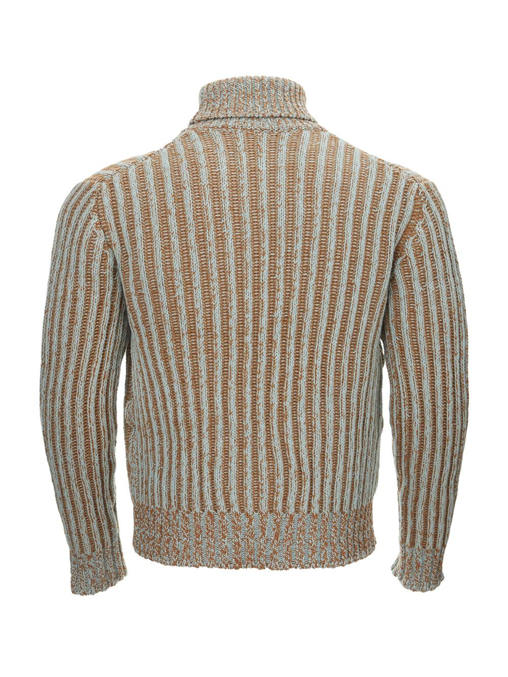 Gran Sasso Bicolor Wool Turtleneck Sweater in Grey for Men | Lyst UK