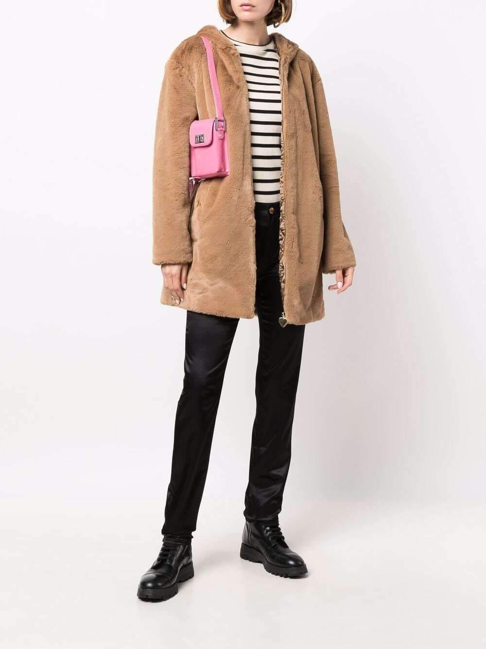 Love Moschino Love M-f Love Jackets & Coat in Brown | Lyst