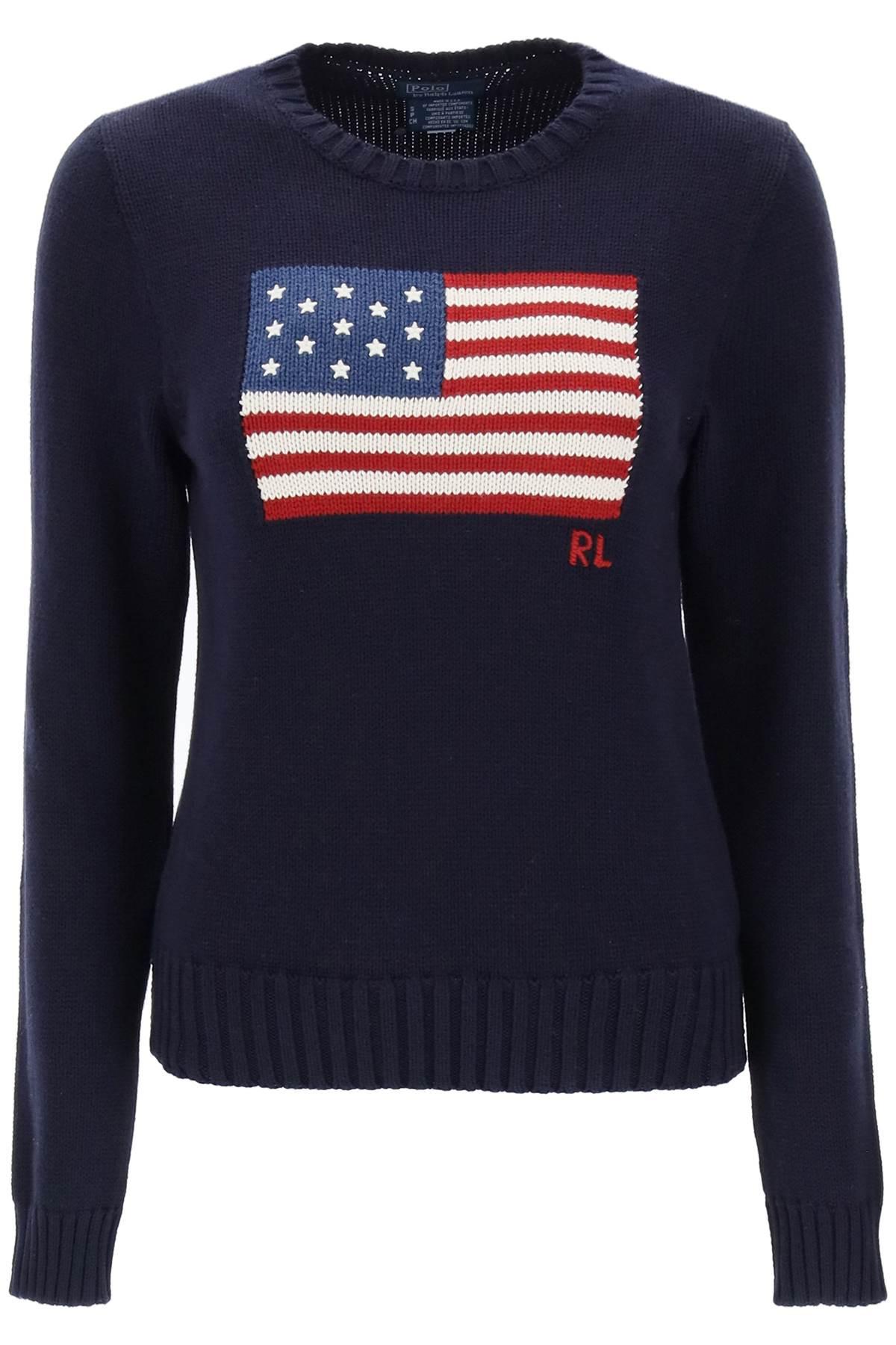 Polo Ralph Lauren Flag Knit Jumper in Blue | Lyst UK