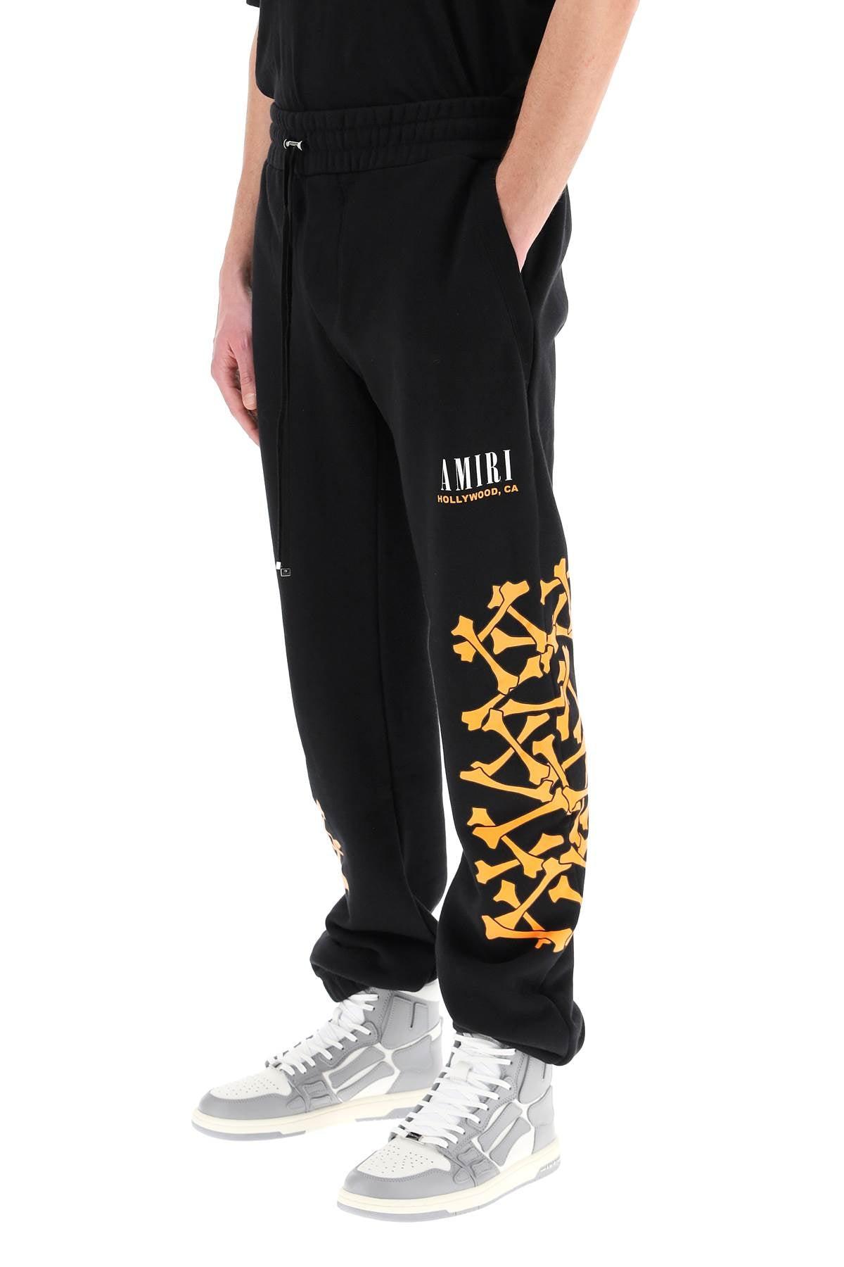 Amiri Cotton Bones Sweatpants in Black 