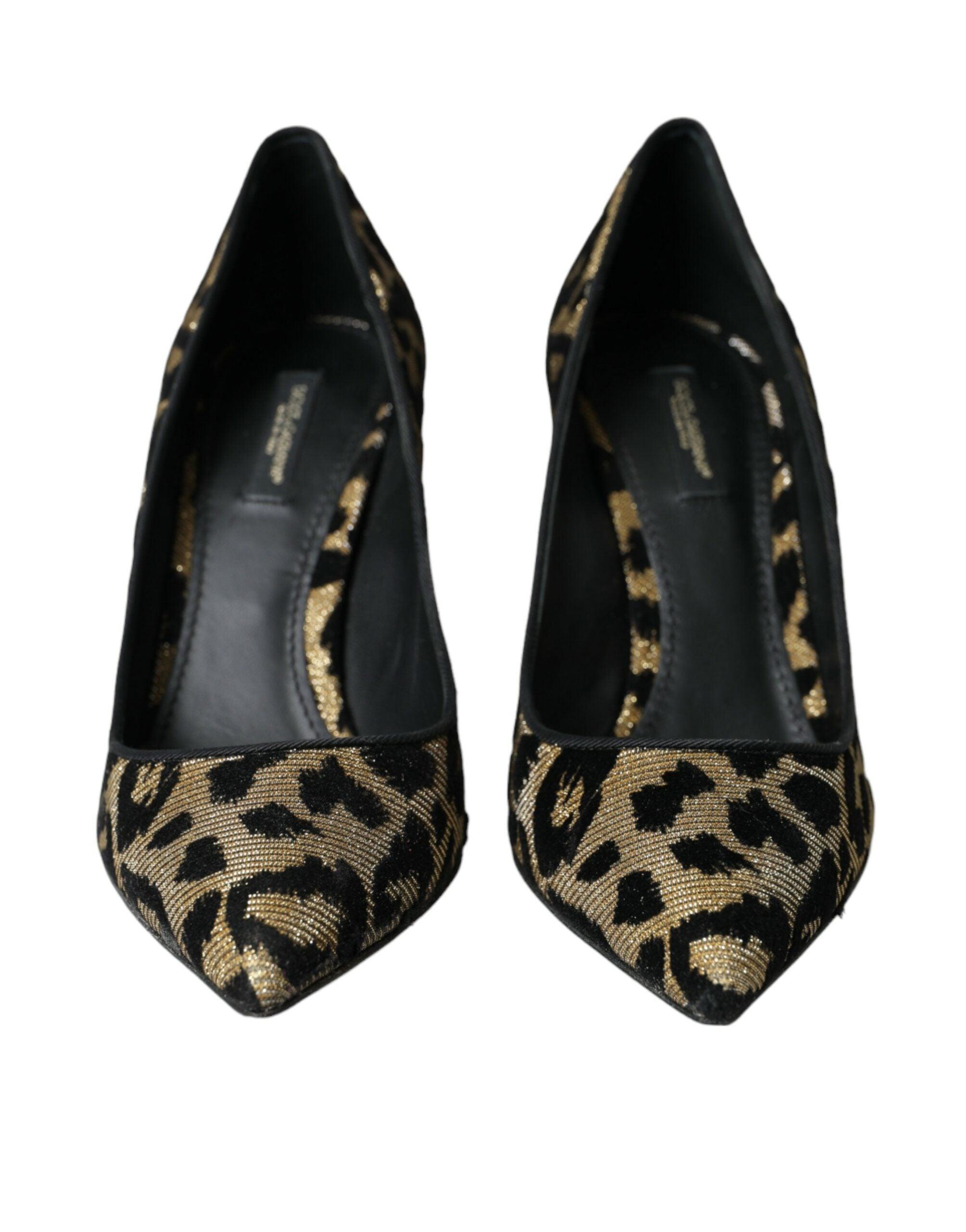 Dolce Gabbana Leopard Lurex Heels Pumps Shoes in Metallic Lyst UK