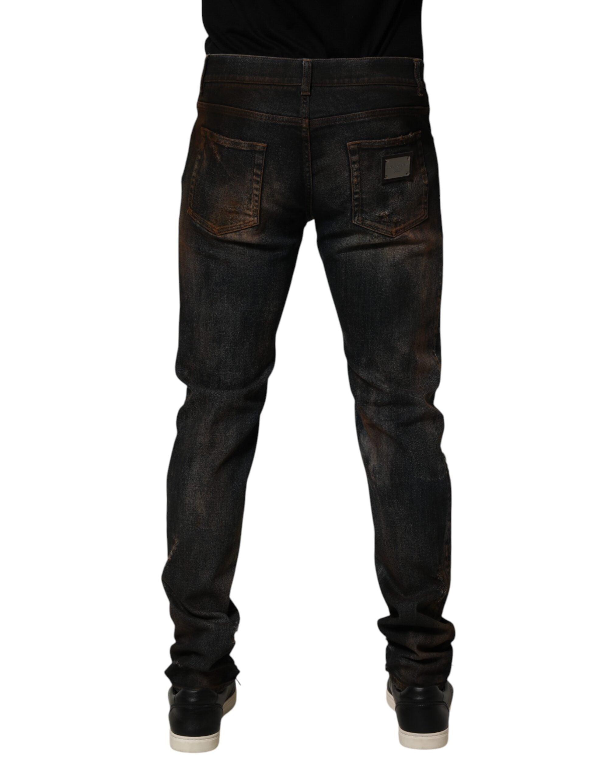 DOLCE&GABBANA フローラルプリント デニム ブラック　Skinny DOLCE&GABBANA フローラルプリント デニム ブラック Skinny