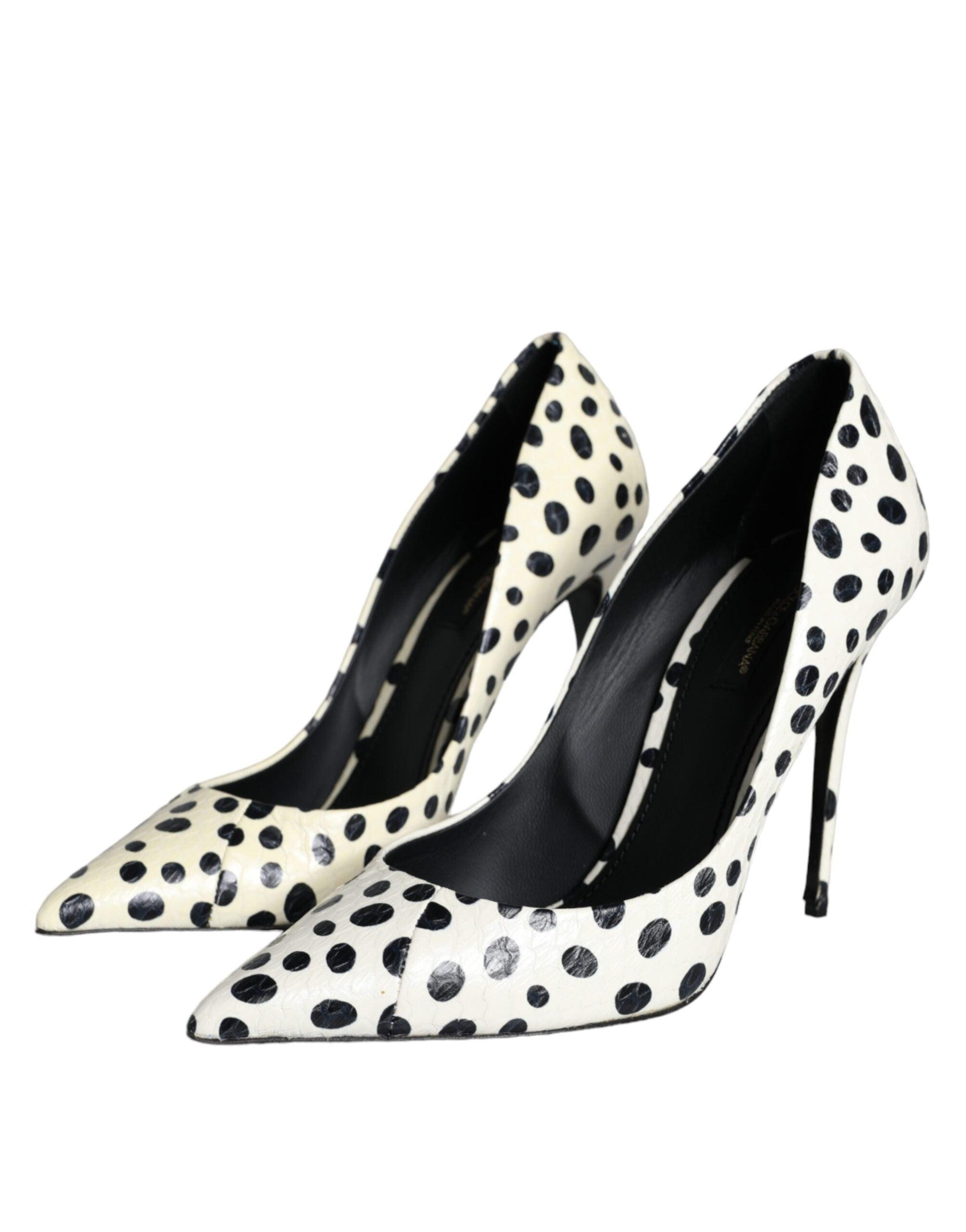 Dolce Gabbana Black White Polka Dot Leather Pumps Shoes in Metallic Lyst UK