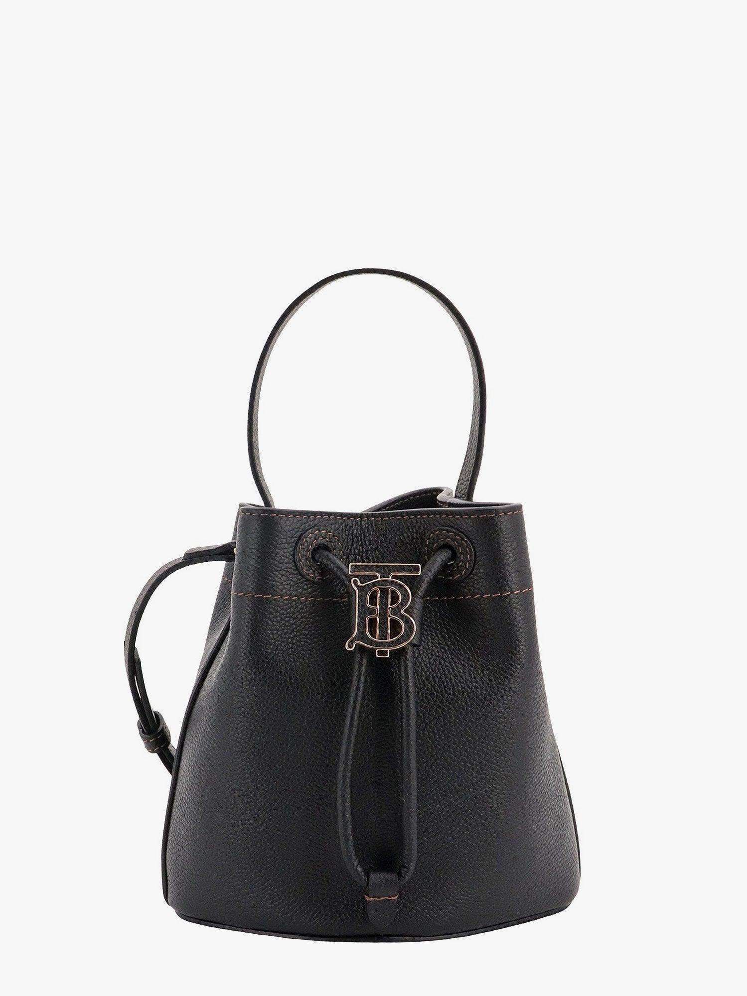 Burberry Leather Lined Bucket Bags in Black | Lyst