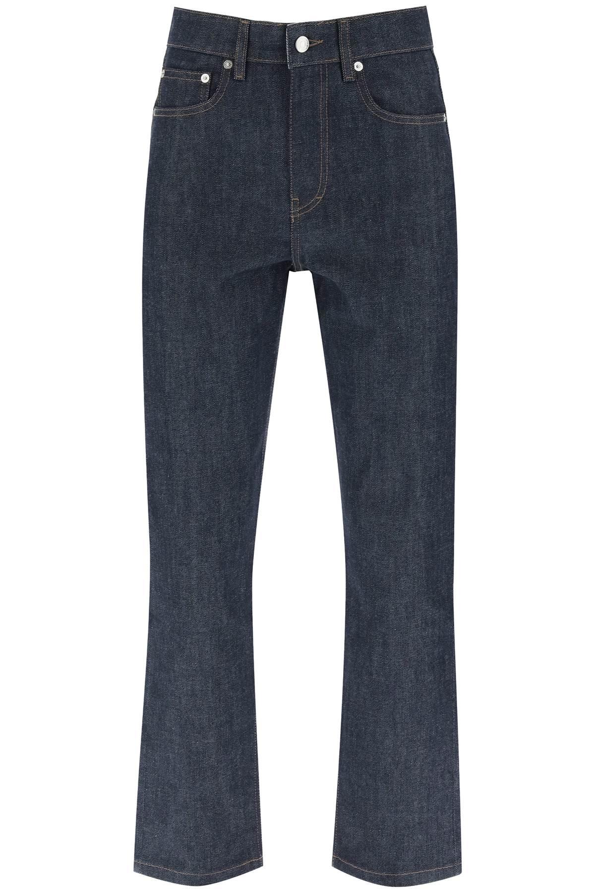 Maison Kitsuné Maison Kitsune Cropped Straight Jeans in Blue | Lyst