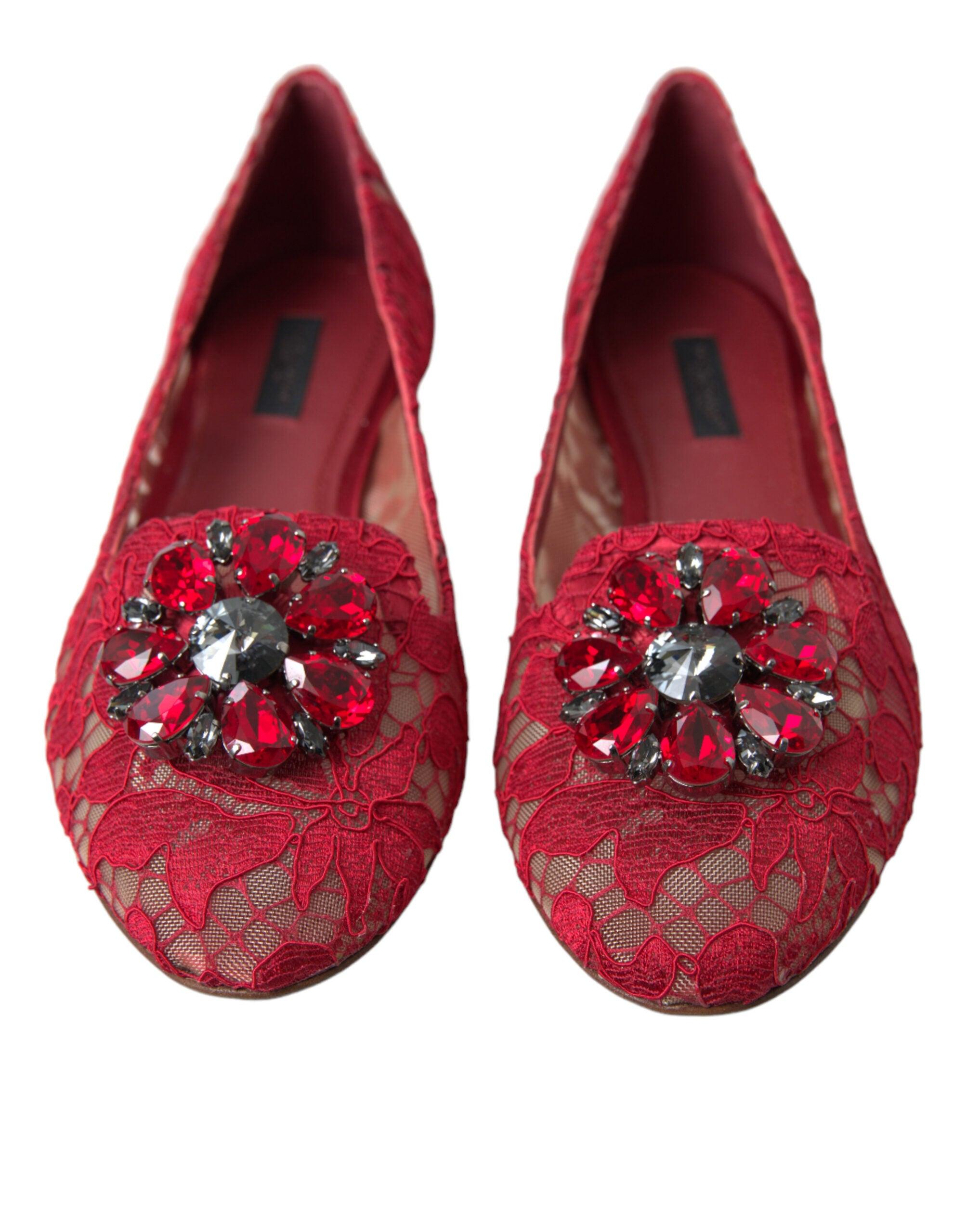 Vally Taormina Lace Crystals Flats Shoes