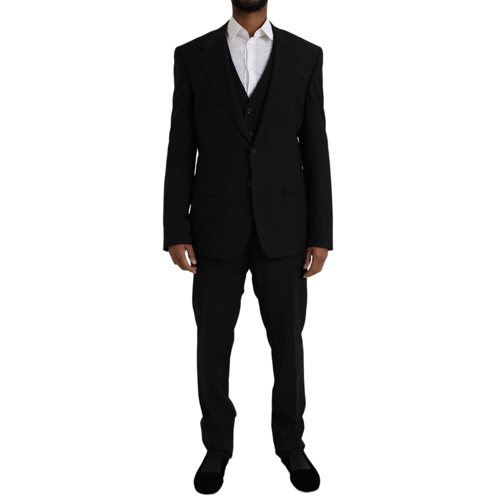 Dolce Gabbana Polyester Staff Formal 3 Piece Suit in Black for Men Lyst