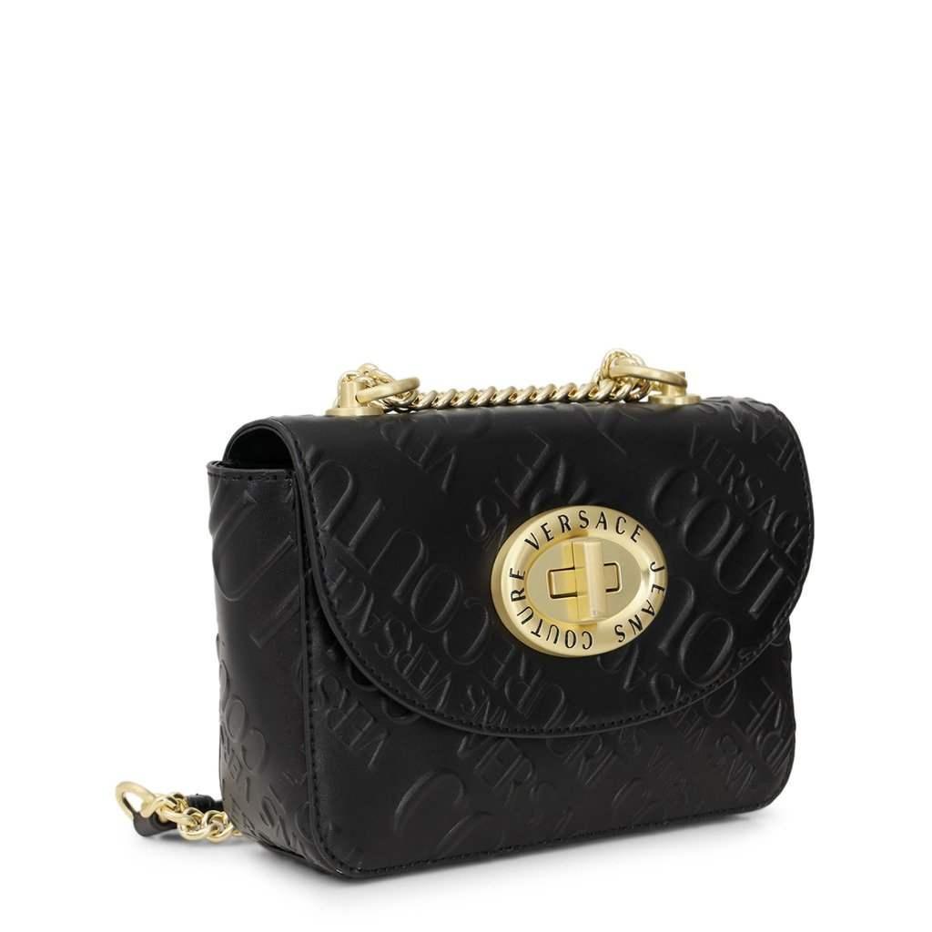 Versace Jeans Couture Denim All-over Logo Embossed Crossbody Bag in Black -  Lyst