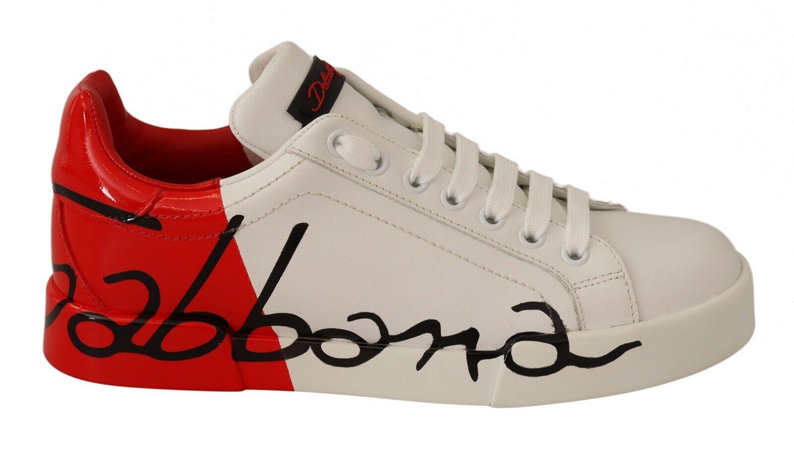 Dolce & Gabbana White Red Lace Up Sneakers S Portofino Shoes in Black ...