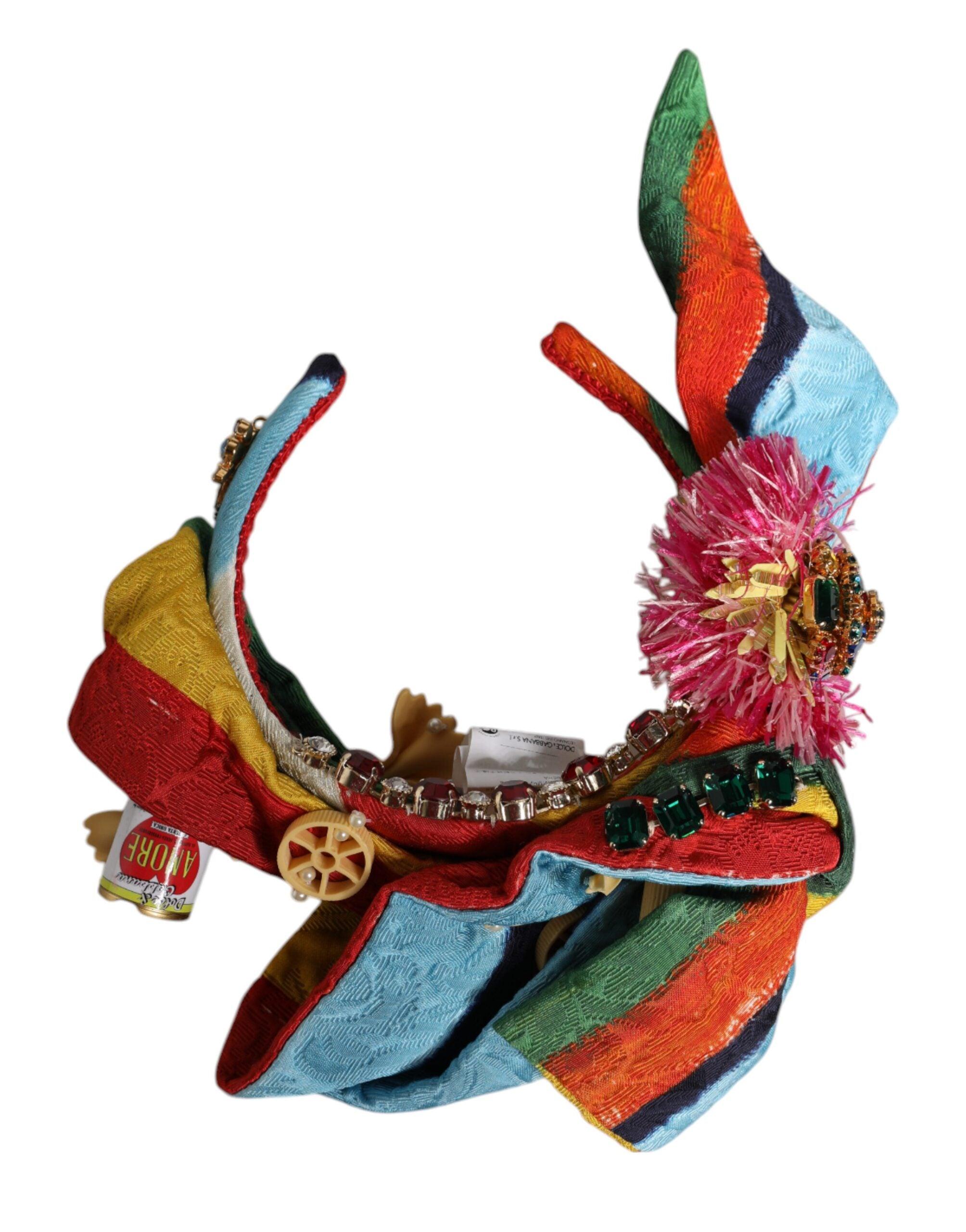 Dolce & Gabbana Floral Crystal Embellished Diadem Headband 