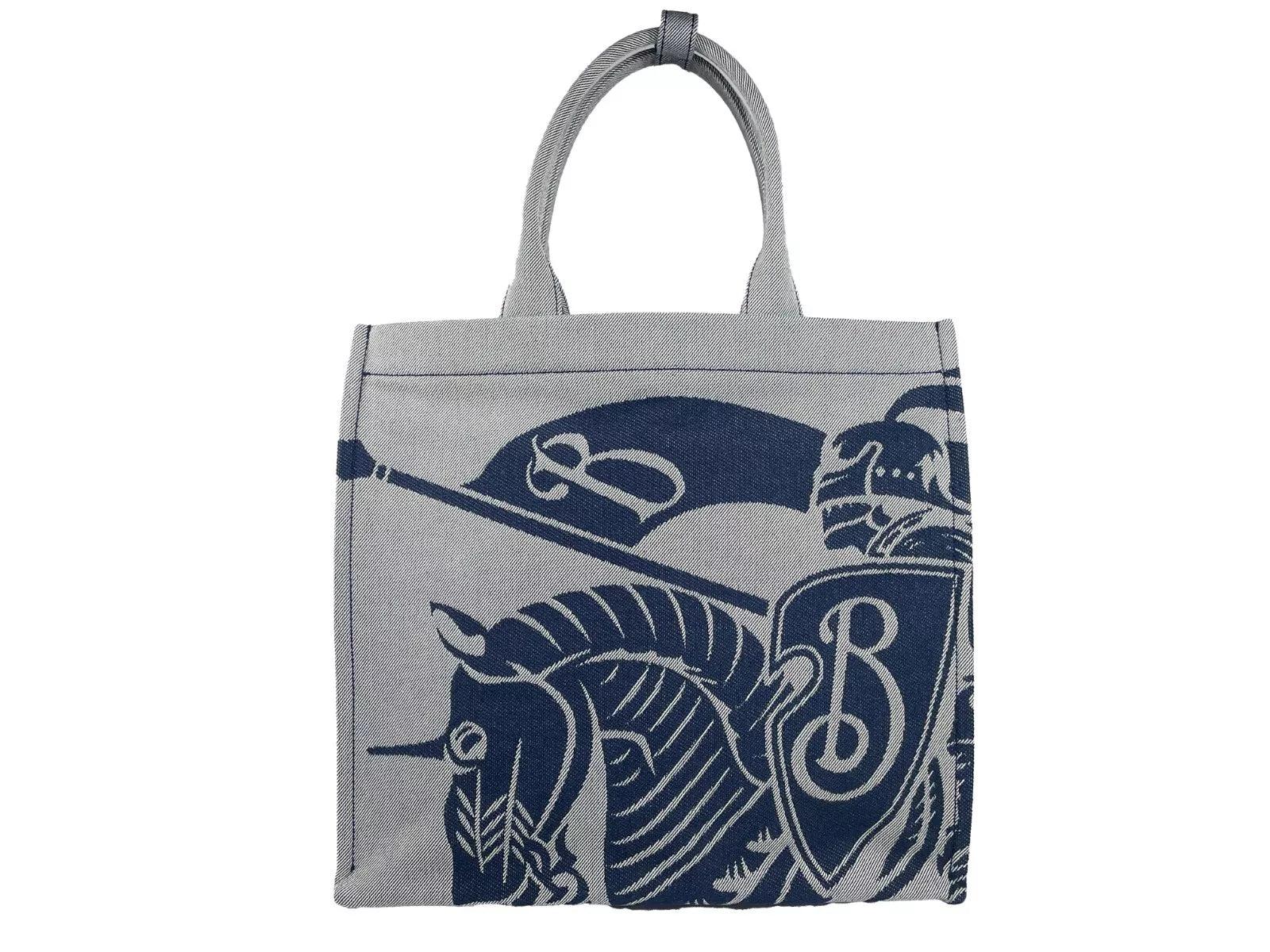 24AW new/Burberry リブ編みジャカードニットトート Bag Blue 24AW new/Burberry リブ編みジャカードニットトート Bag Blue