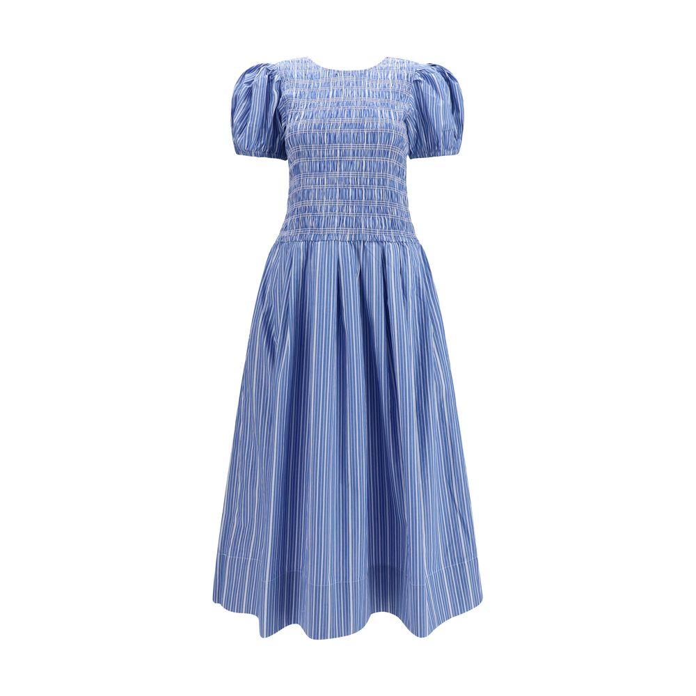ganni blue feather dress Rent The Blue Jacquard Open Back Mini Dress By Ganni