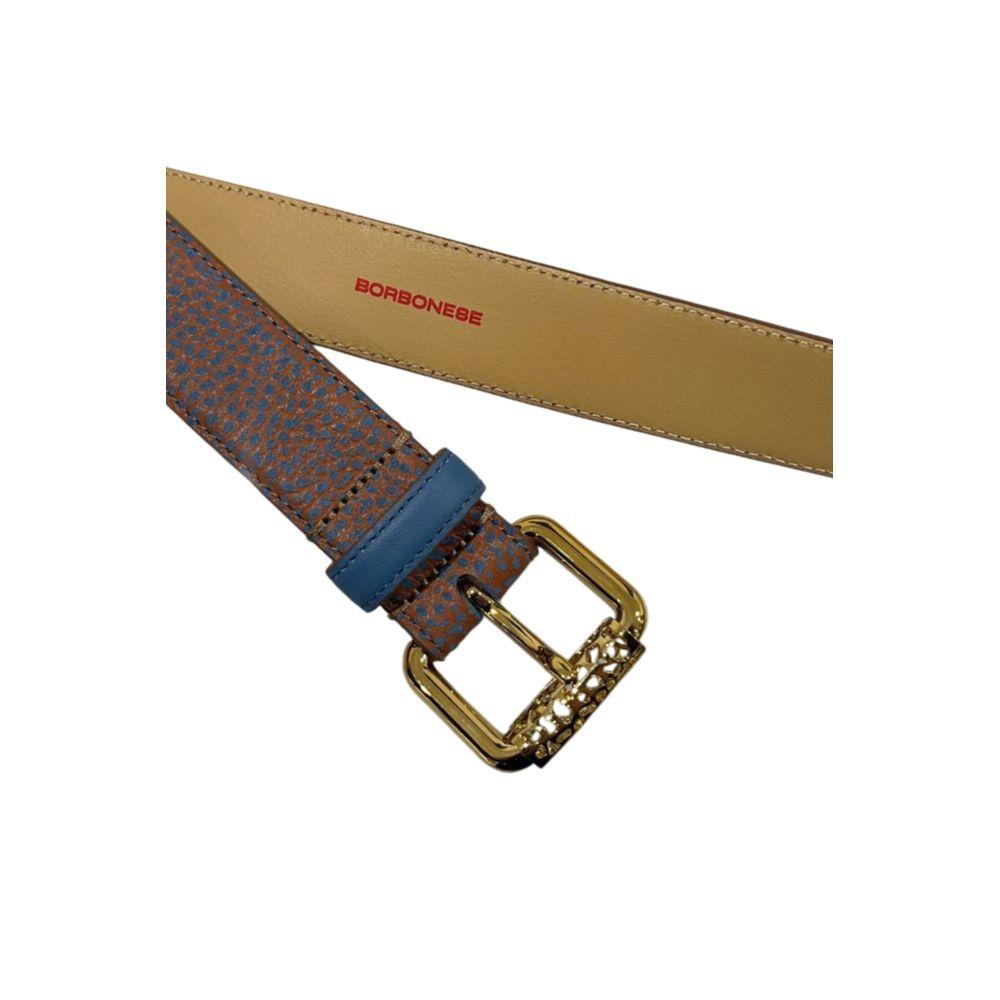 Borbonese Brown Leather Belt With Gold Buckle | Lyst