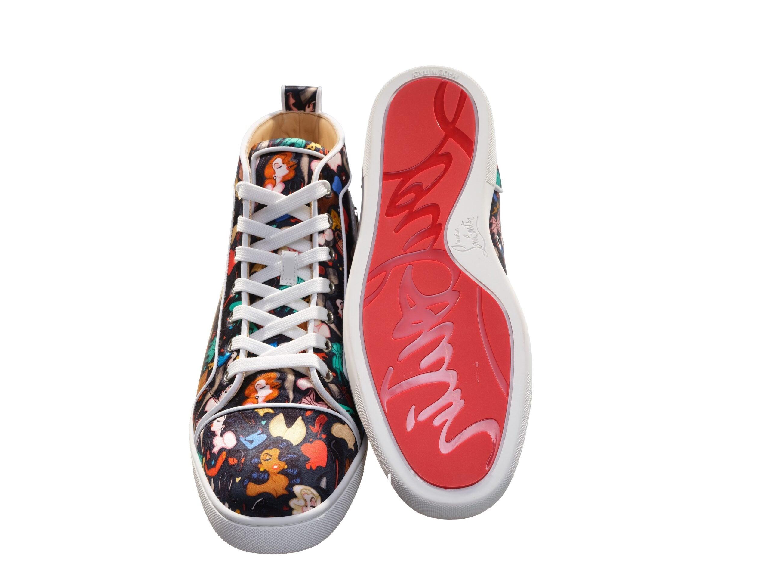 Christian Louboutin Louis Orlato Flat Crepe Satin Multicolour Limited Edition Dr Bored Print High Top Sneakers in Black for Men Lyst