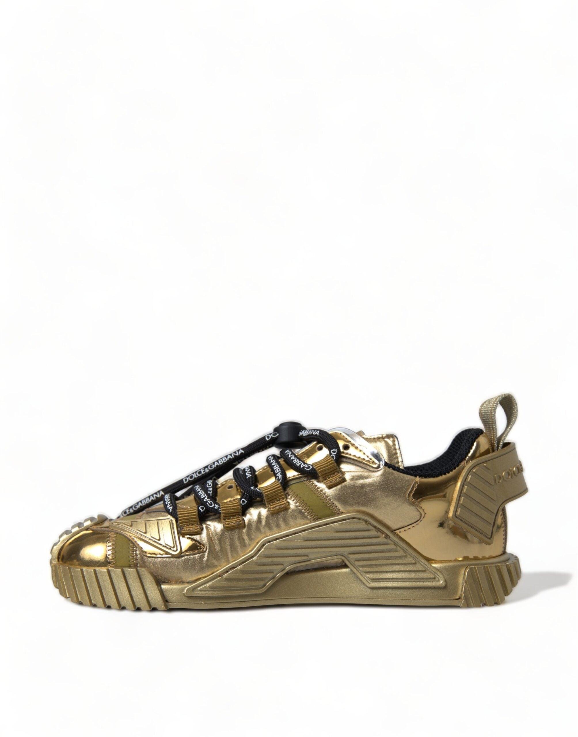 Dolce Gabbana Metallic Gold Ns1 Low Top Sneakers Shoes in Green