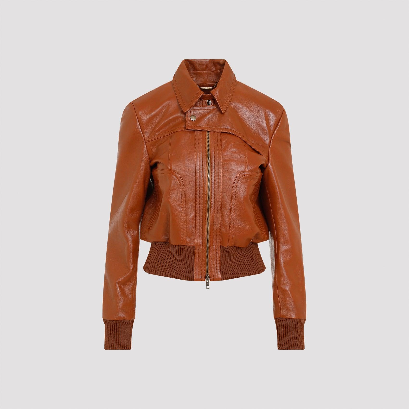 ジャケット CHLOE Women Jackets CH25SMA19341 21D BROWN chloe-Brown-Leather-Jacket.jpeg
