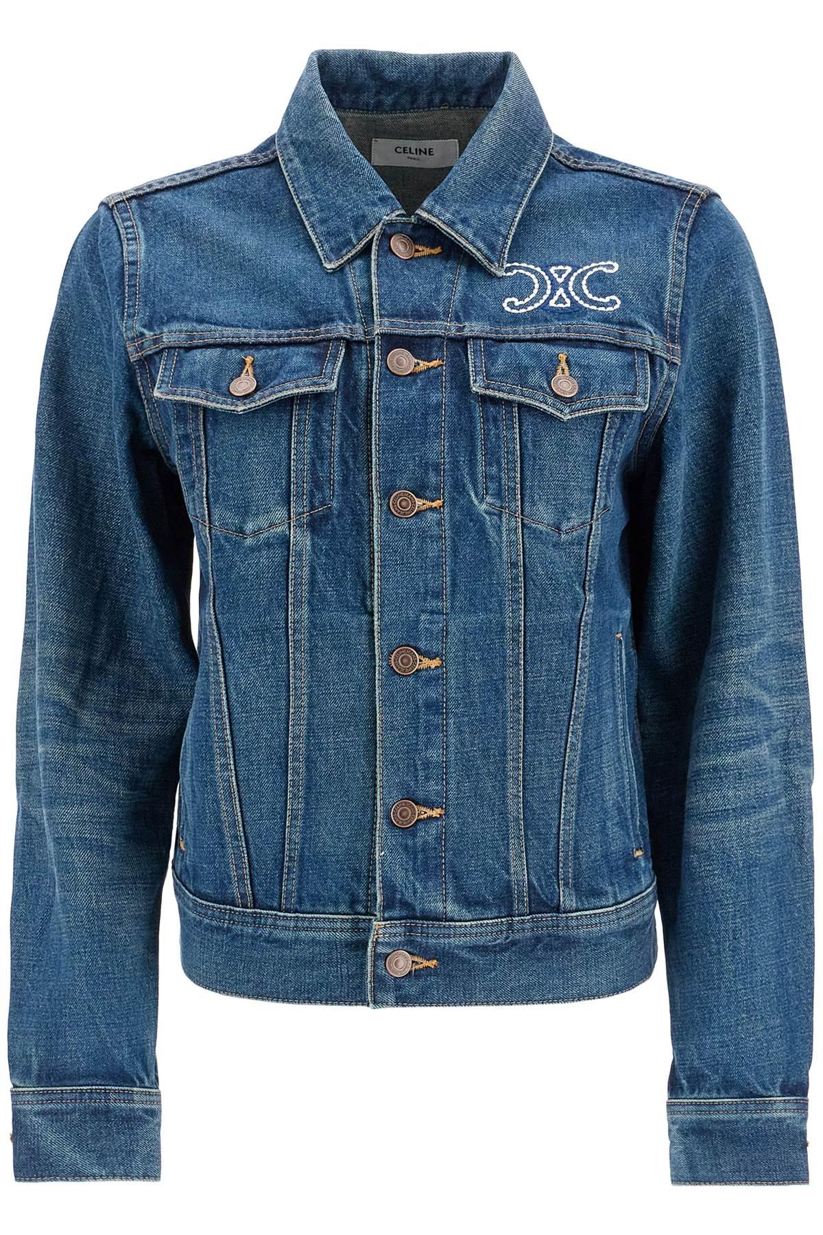 Celine Denim Logo Jacket With Seven in Blue | Lyst UK