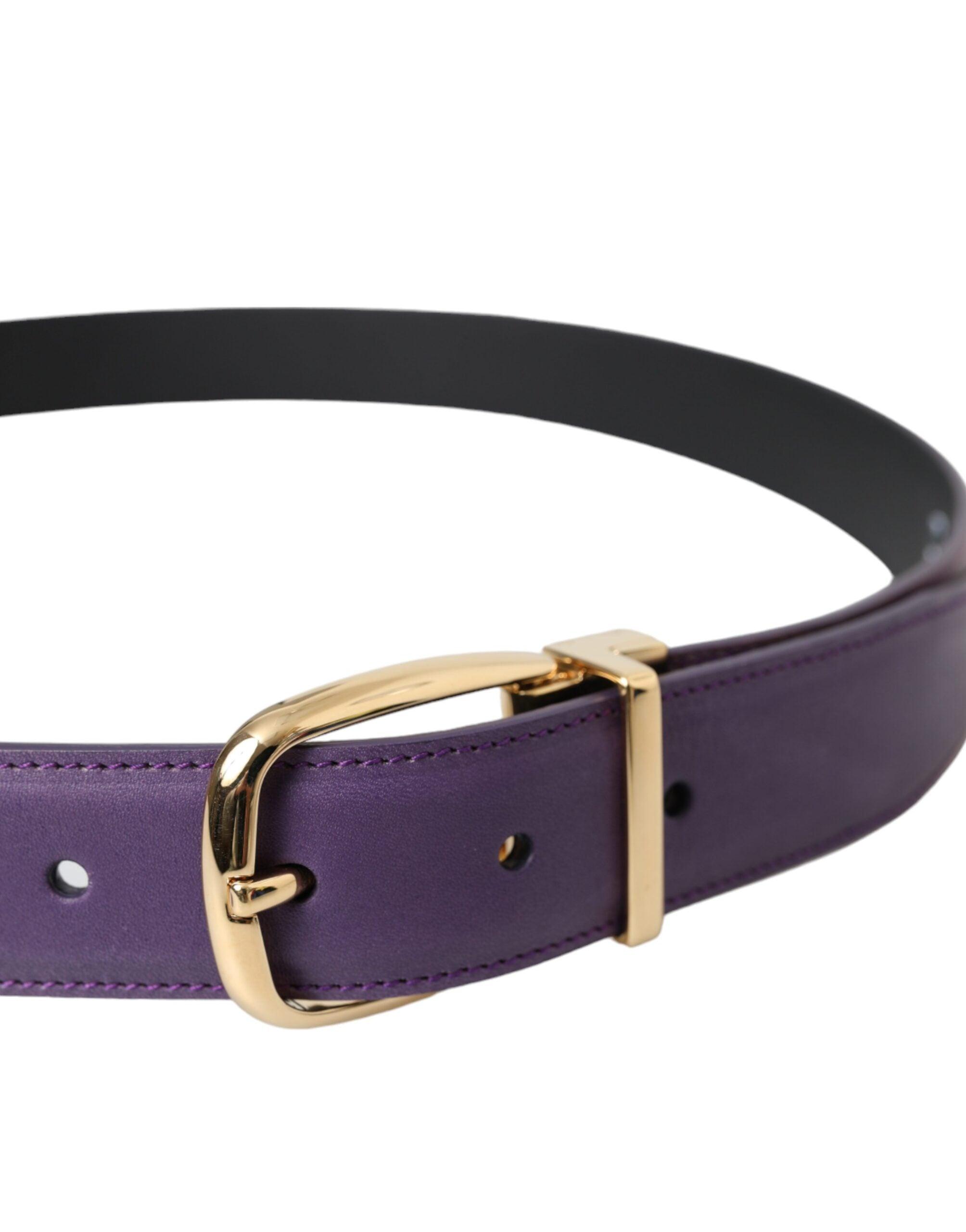 Dolce & Gabbana Leather Metal Buckle Belt in Purple for Men 