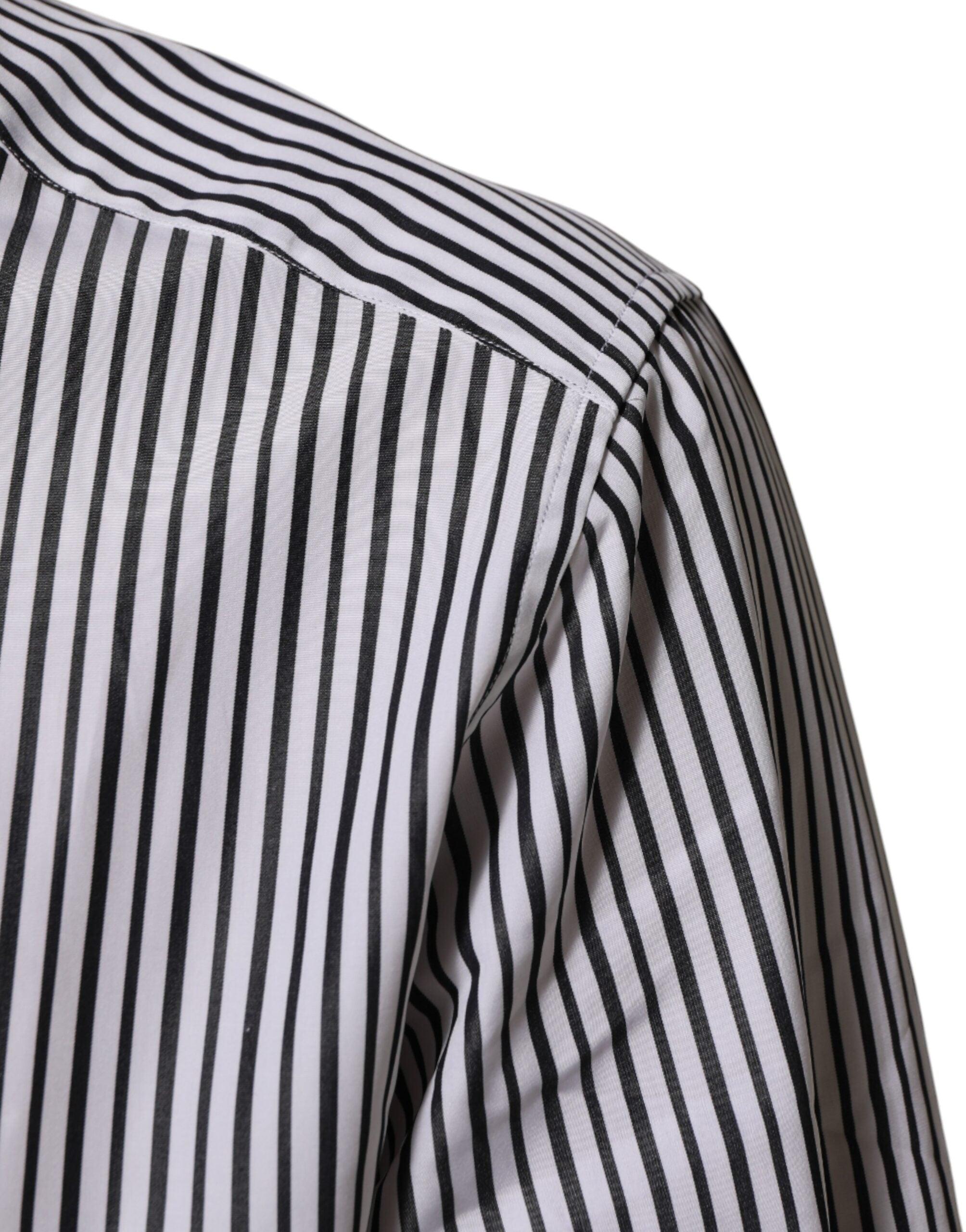 Dolce & Gabbana Black White Stripes Men Gold Dress Shirt in Gray for Men | Lyst Dolce & Gabbana Black White Stripes Men Gold Dress Shirt in Gray for Men | Lyst