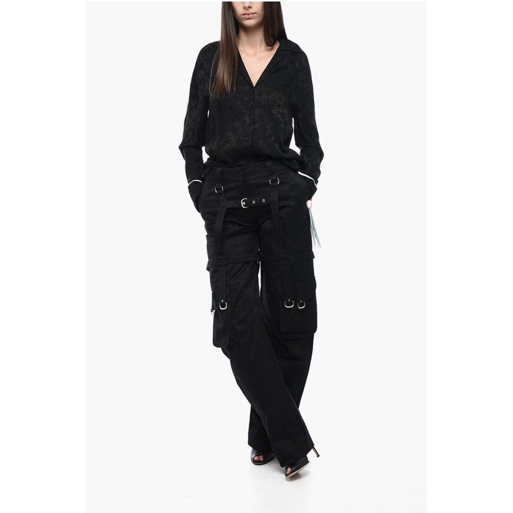 パンツ OFF-WHITE WOMEN Buckle Cargo Zip Pants Black OFF-WHITE WOMEN Buckle Cargo Zip Pants Black