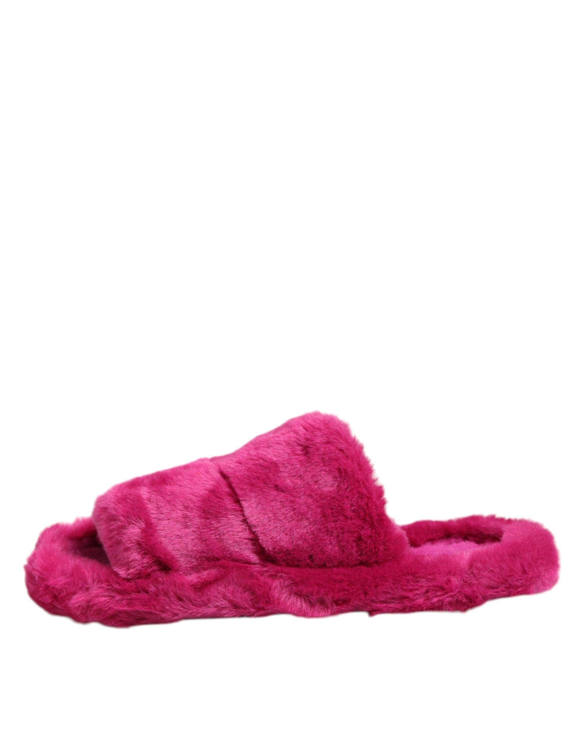 サンダル DOLCE & GABBANA FAUX FUR SANDALS Women's Dolce&Gabbana Animals Faux Fur Zebra Top Flip Flops