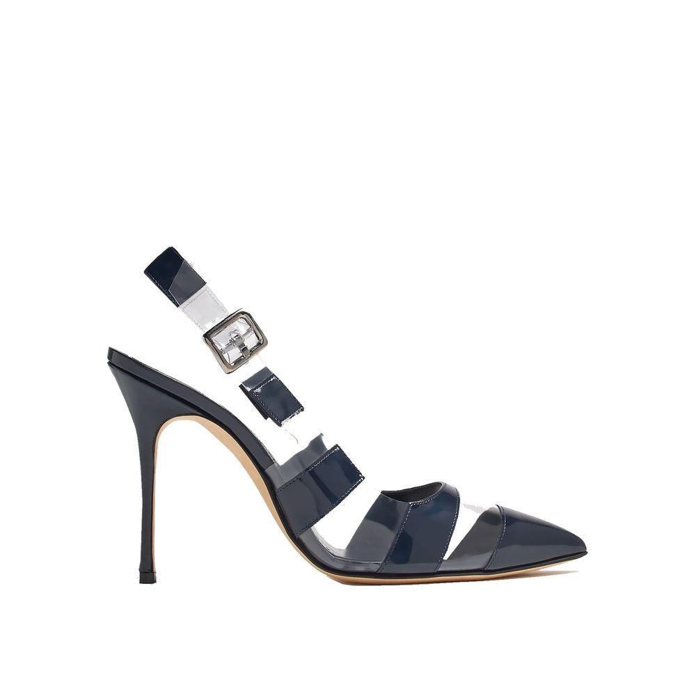 最終値下げ！MANOLO BLAHNIK x DrawerOLARANA Manolo Blahnik Black Leather Silver Dagger Lock And Chain D