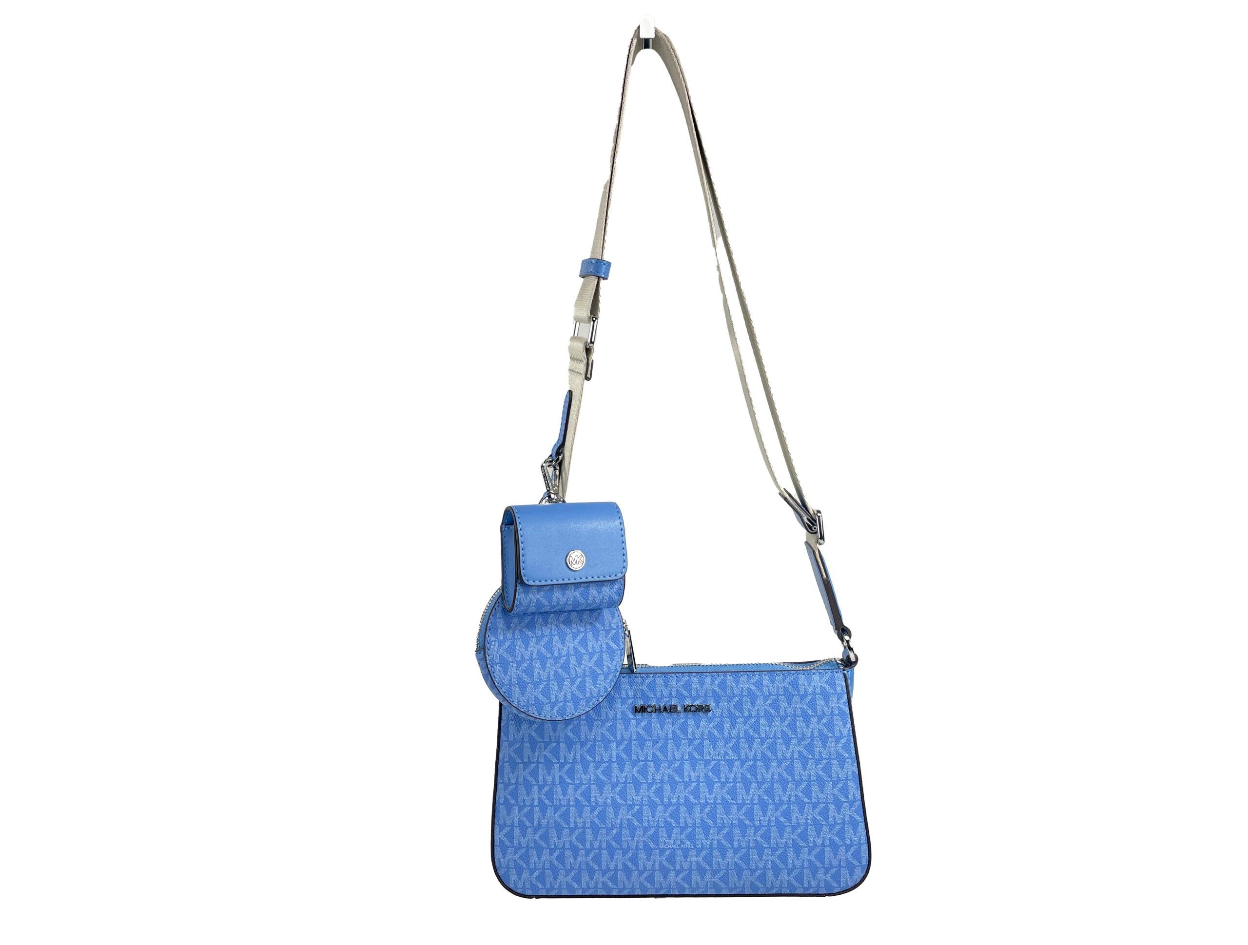 Michael Kors Jet Set Signature Pvc Crossbody Tech Attachment Bag Purse Blue Lyst UK