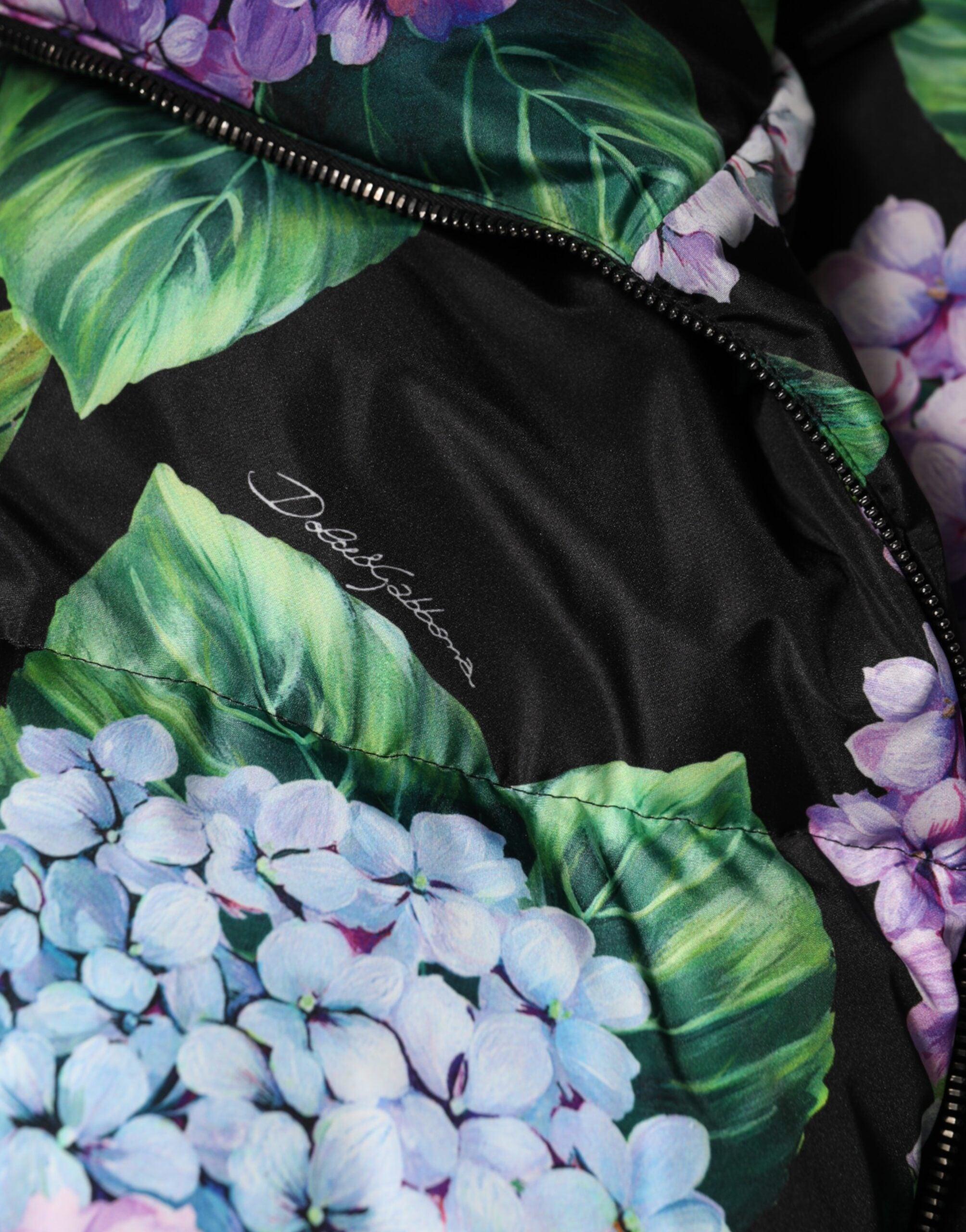 Dolce Gabbana Multicolor Floral Print Puffer Quilted Jacket in - Main Image