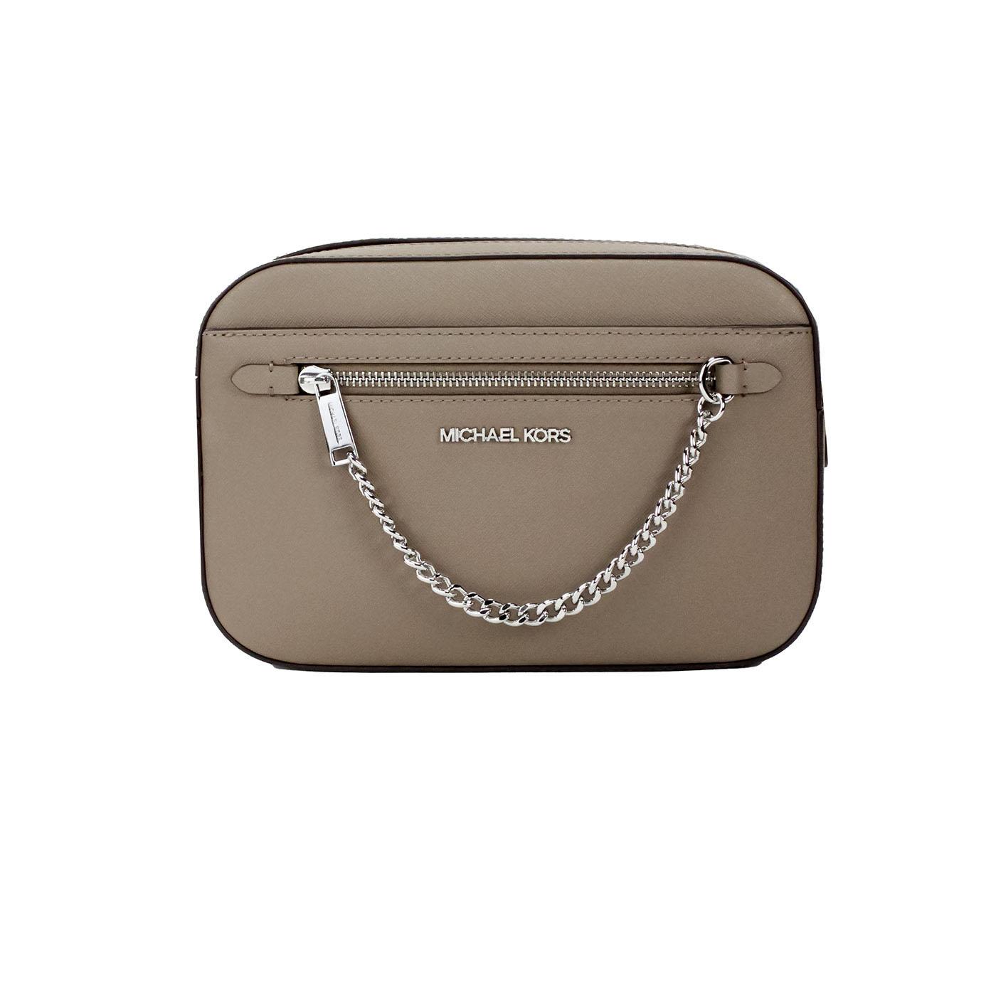 Michael Kors Jet Set East West Large Dusk Leather Zip Chain Crossbody Bag in Brown Lyst UK