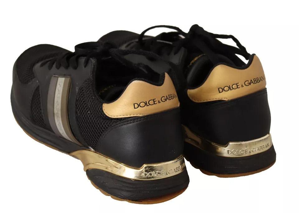 Dolce and gabbana black and gold shoes outlet
