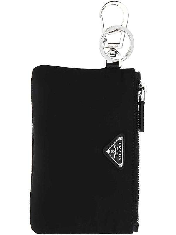Prada Triangle Logo Pouch in Black for Men Lyst