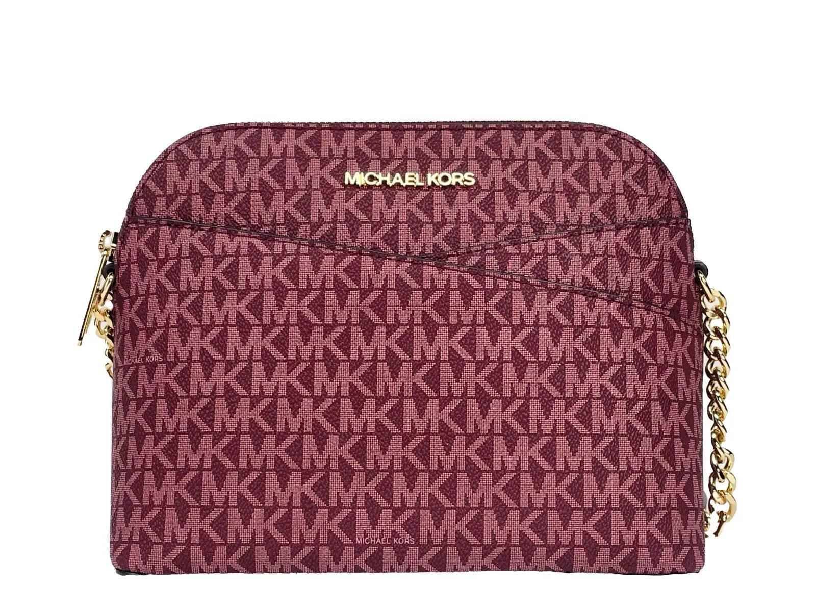 Michael Kors Jet Set Medium X Dome Pvc Crossbody Bag Oxblood in