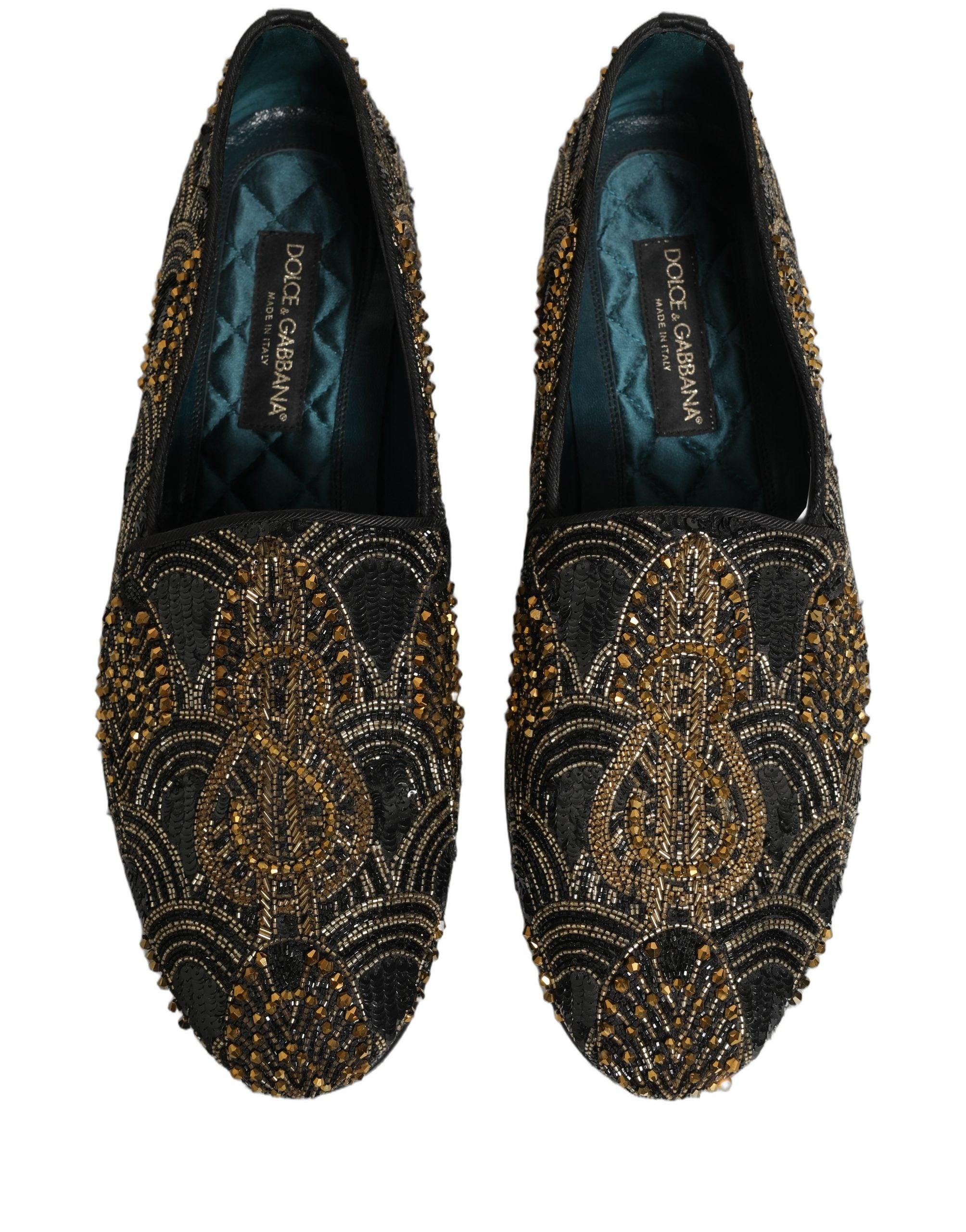 Dolce & Gabbana Black Suede Embellished Dress Loafers Men\'s Shoes Black Floral Formal Shoes for Men for sale | eBay UK main image 3