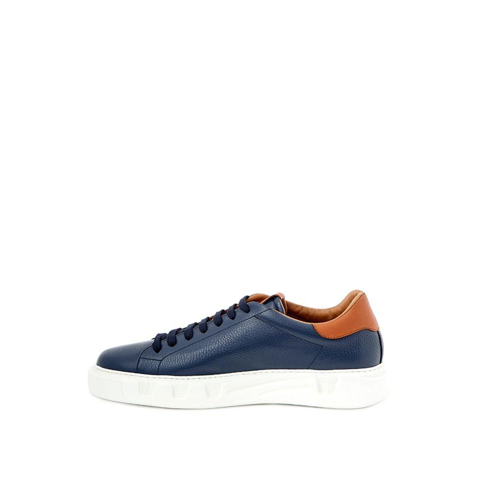スニーカー ROBERTO CAVALLI Men Sneakers 25739B Blue Roberto Cavalli Men Shoes Size 43 US 9 Blue Leather High Top