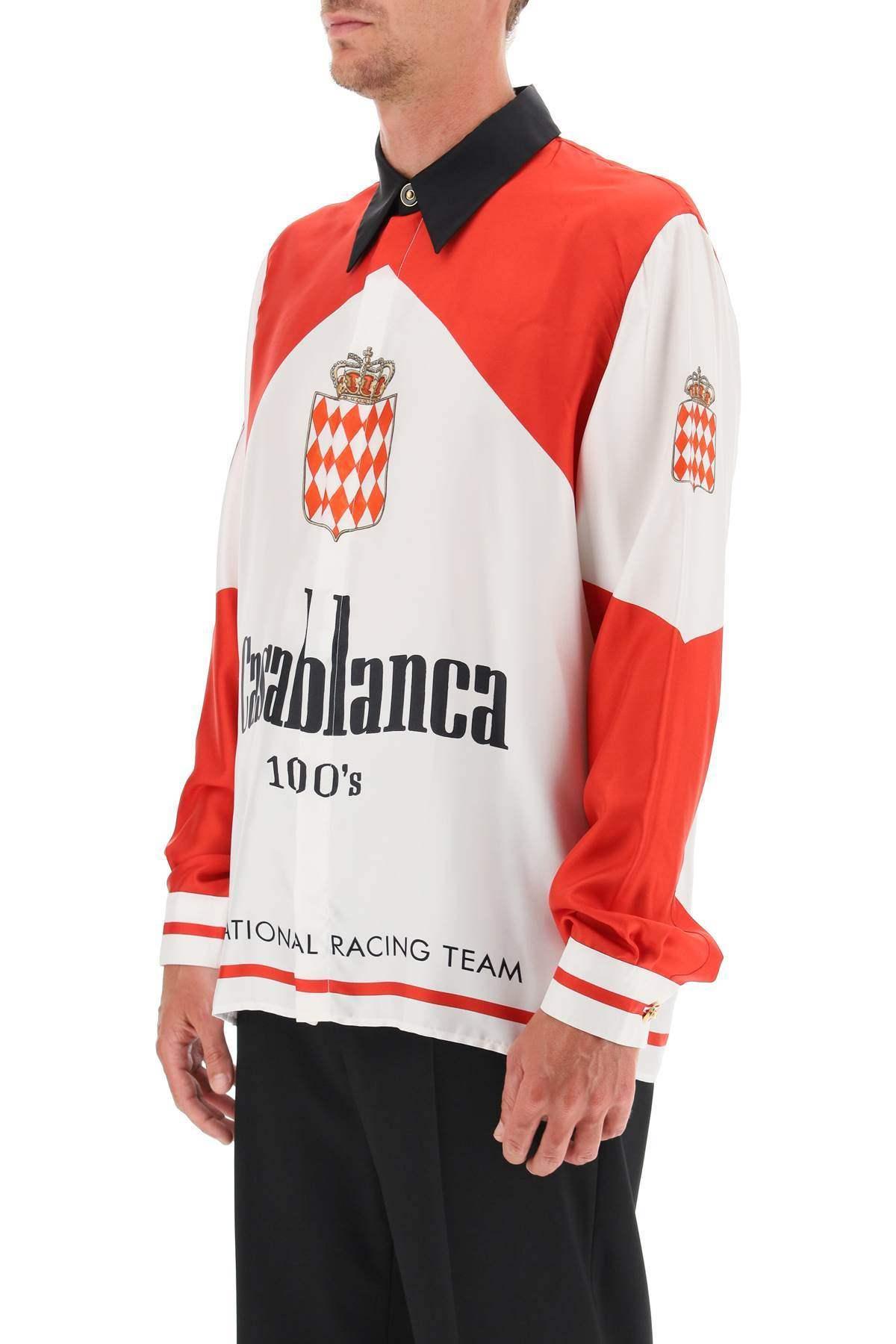 CASABLANCA Grand-prix Silk Shirt in Red for Men | Lyst