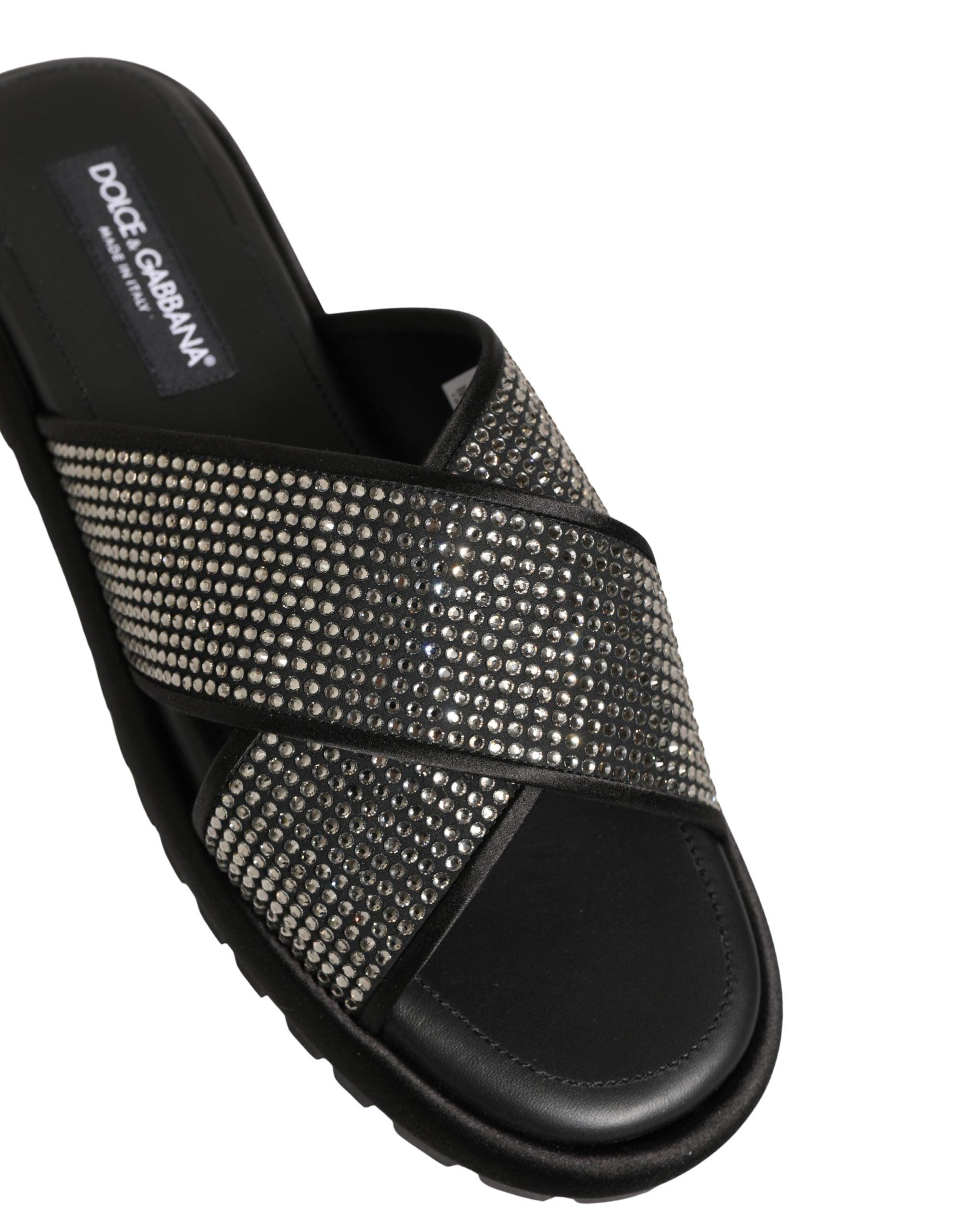 Dolce & Gabbana Silver Strass Slides Flats Slippers Men\'s Shoes Dolce&Gabbana Cutout DG Flat Slide Sandals | Neiman Marcus main image 2