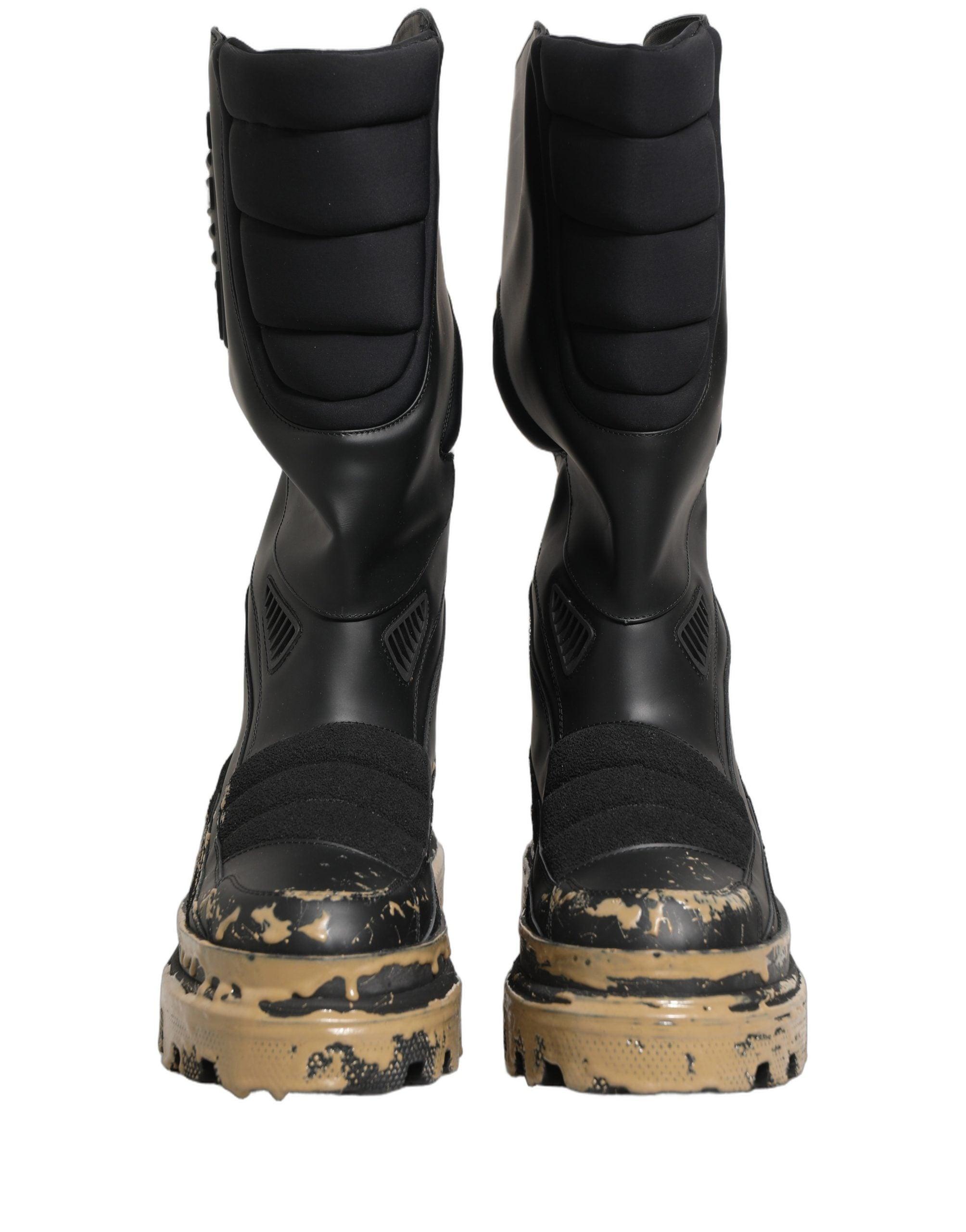 Dolce & Gabbana Black Faux Fur Mid Calf Winter Boots Men\'s Shoes Calfskin ankle boots in Black for Men | Dolce&Gabbana® US main image 2