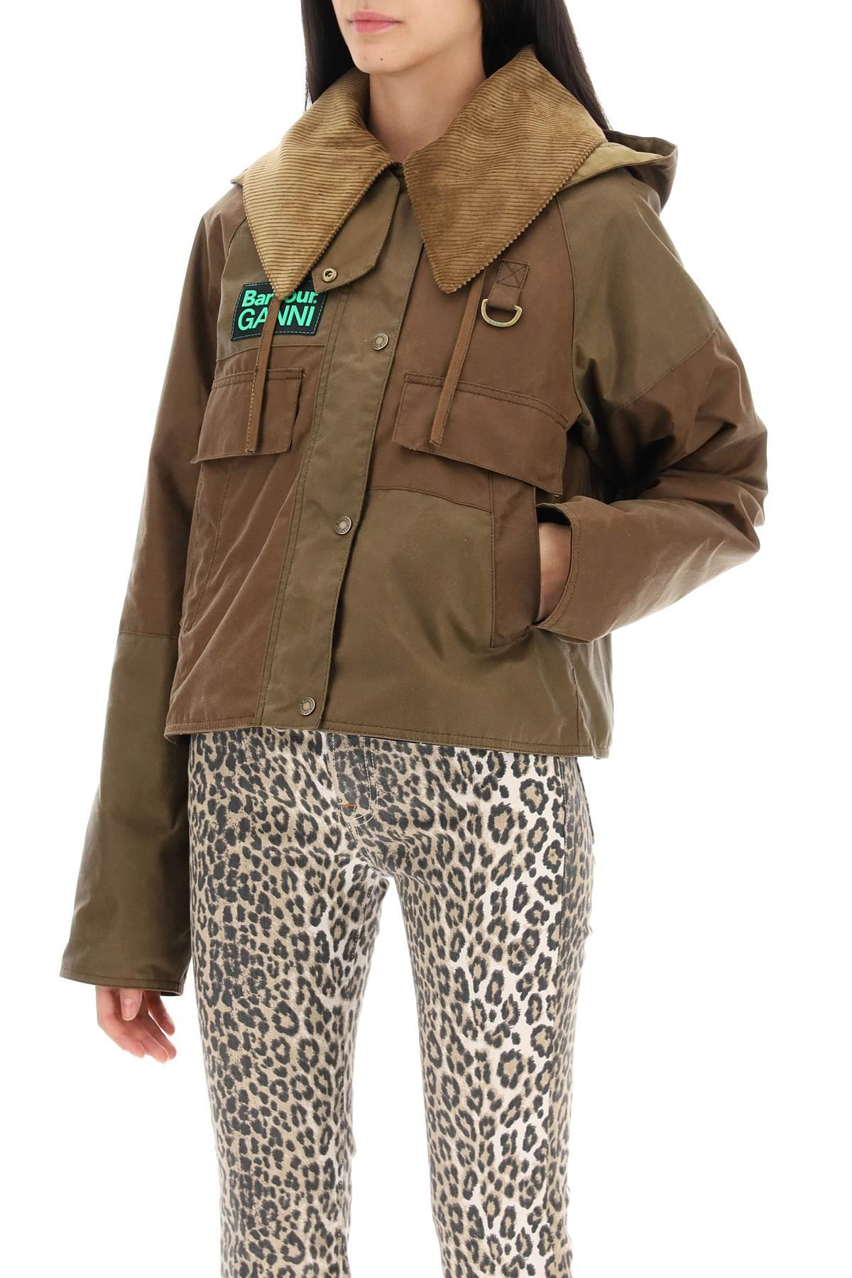 BARBOUR X GANNI Block Spey Waxed Jacket in Brown | Lyst UK
