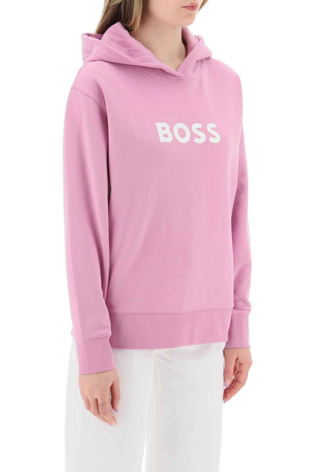BOSS Logo Printed Hoodie in Pink Lyst