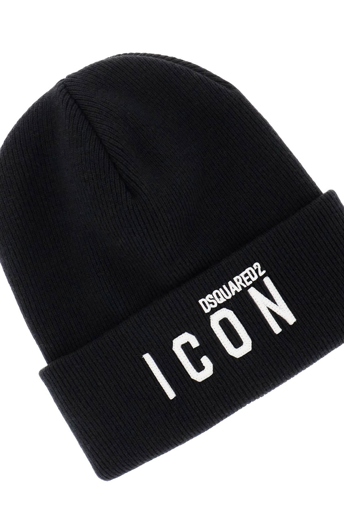 DSquared² Wool Beanie Icon in Black 