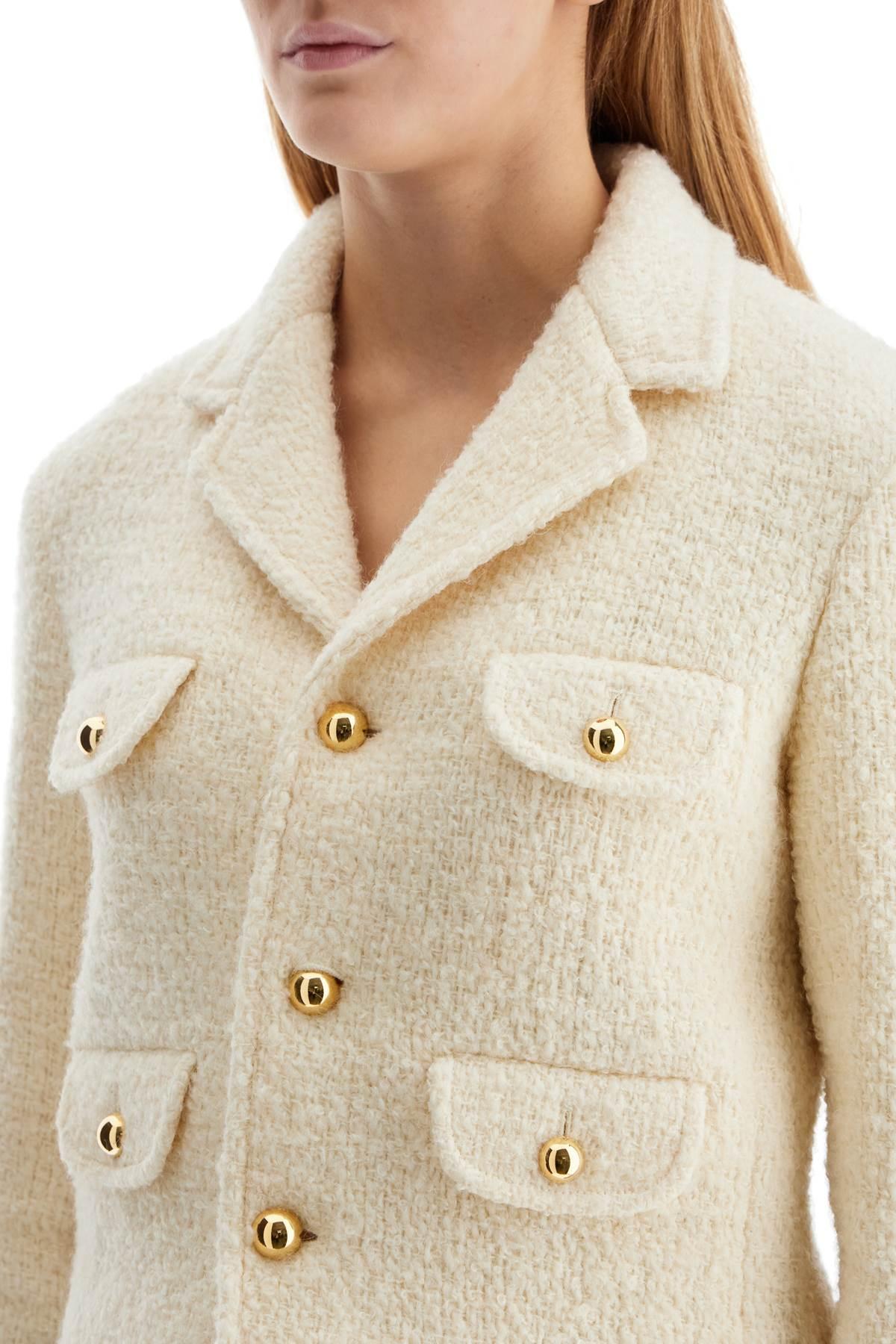 Celine Wool And Mohair Tweed Jacket in Natural | Lyst UK