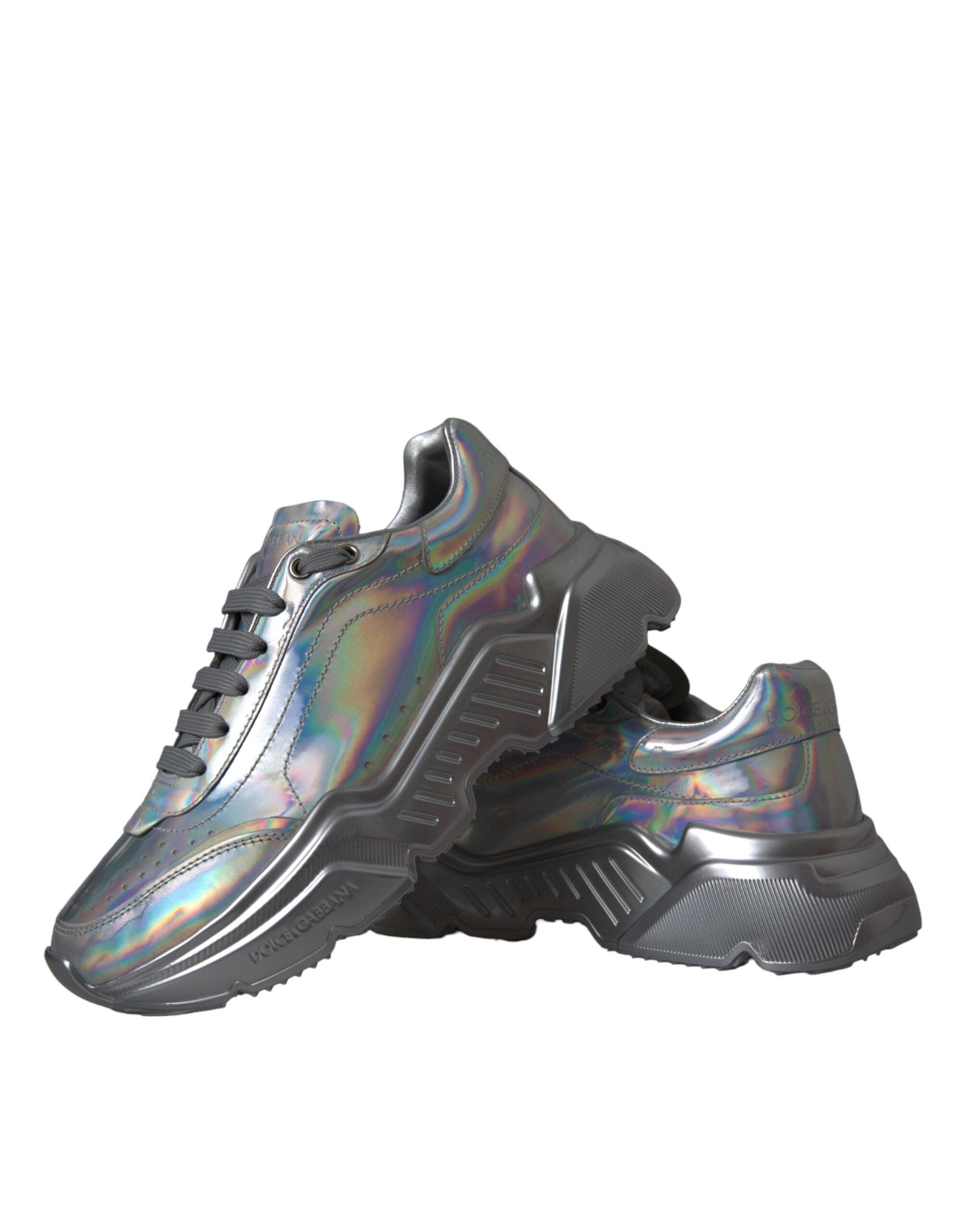 Dolce Gabbana Iridescent Daymaster Leather Sneakers Shoes in
