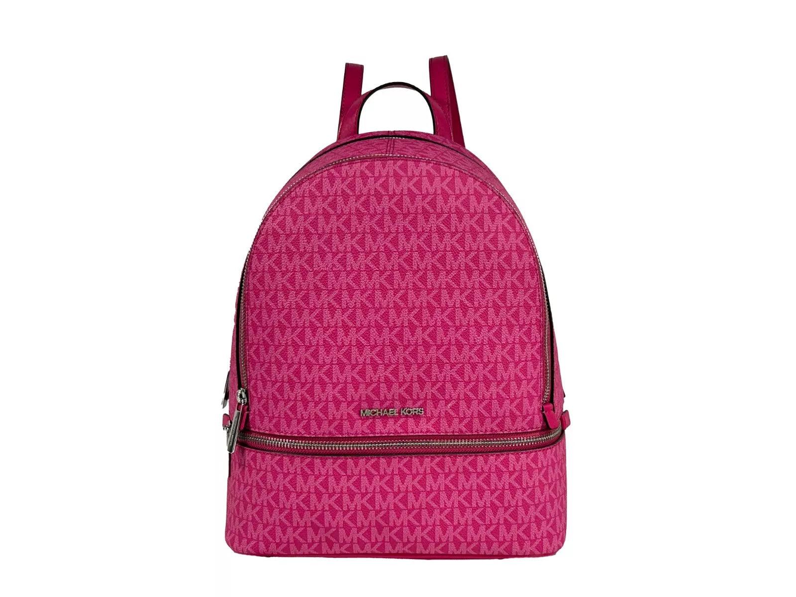 Luggage Mk Rhea Medium Logo Backpack Pink Mk Signature Backpack