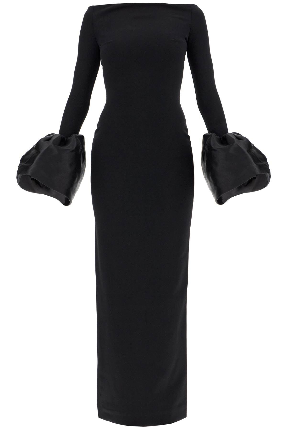 Solace London Long Talia Dress in Black | Lyst